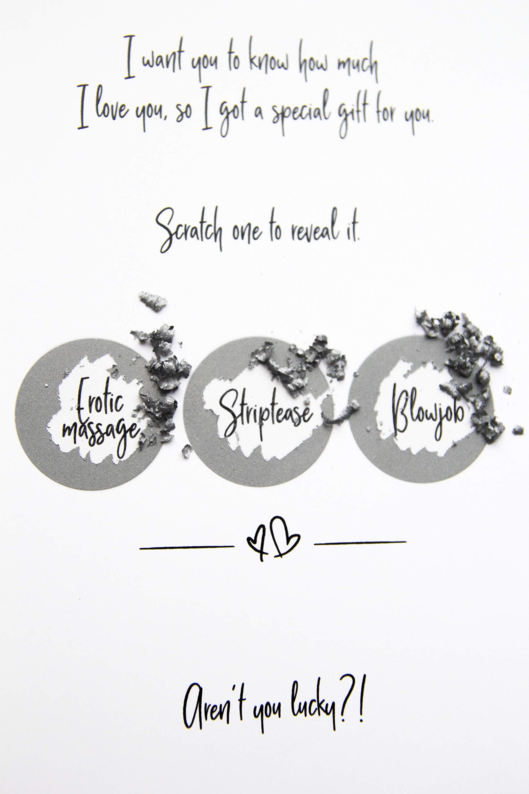 OpenMity Naughty Scratch Off Birthday Cards for Him - Funny Valentine's Day Cards for Husband - Rude Anniversary Cards for Boyfriend (I Love You With All My...) - Perfect for Romantic Gifts, Couples Gag Gifts & Special Occasions