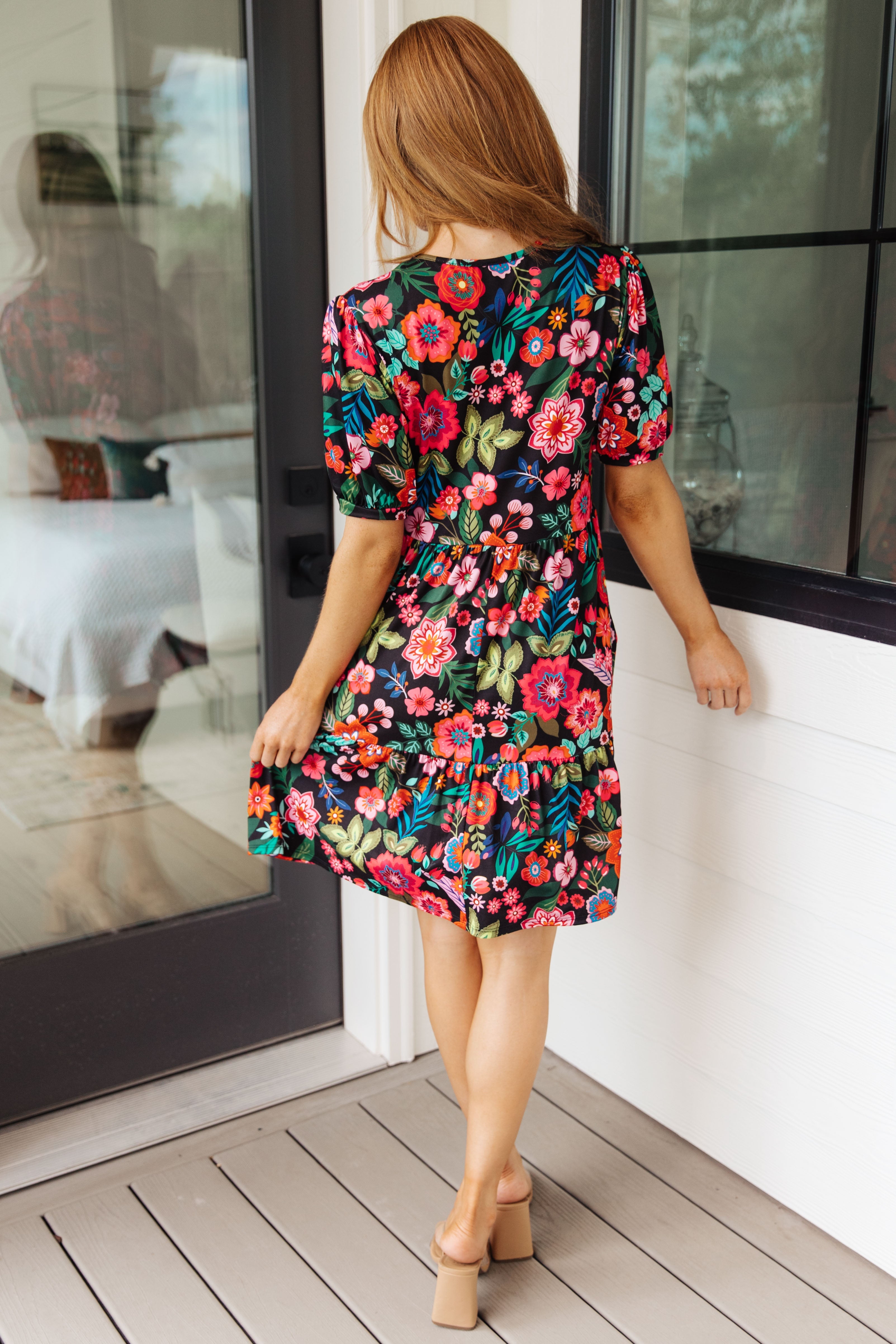 Floral Print Dress for Women - Elegant Summer Dress with V-Neck & Flowy Skirt | Perfect for Weddings, Parties & Casual Outings