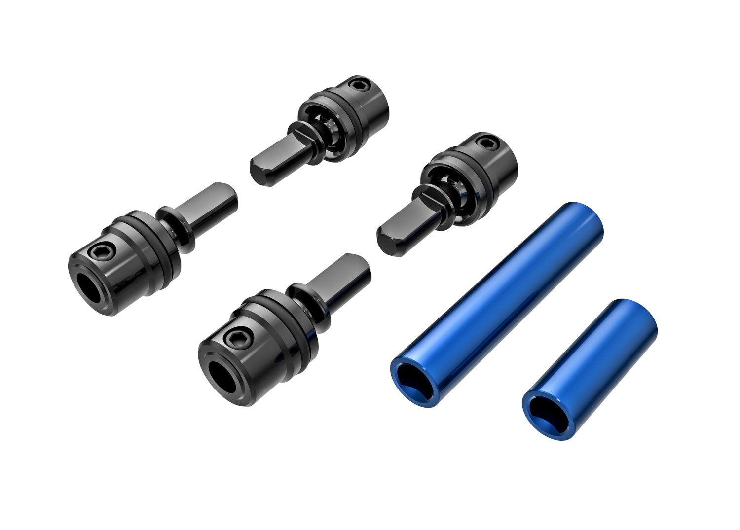 High-Performance Center Male w/ Center F&R Female Driveshafts - Blue Universal Axle Kit for Off-Road Trucks & Jeeps - Perfect for Rock Crawling & 4x4 Upgrades