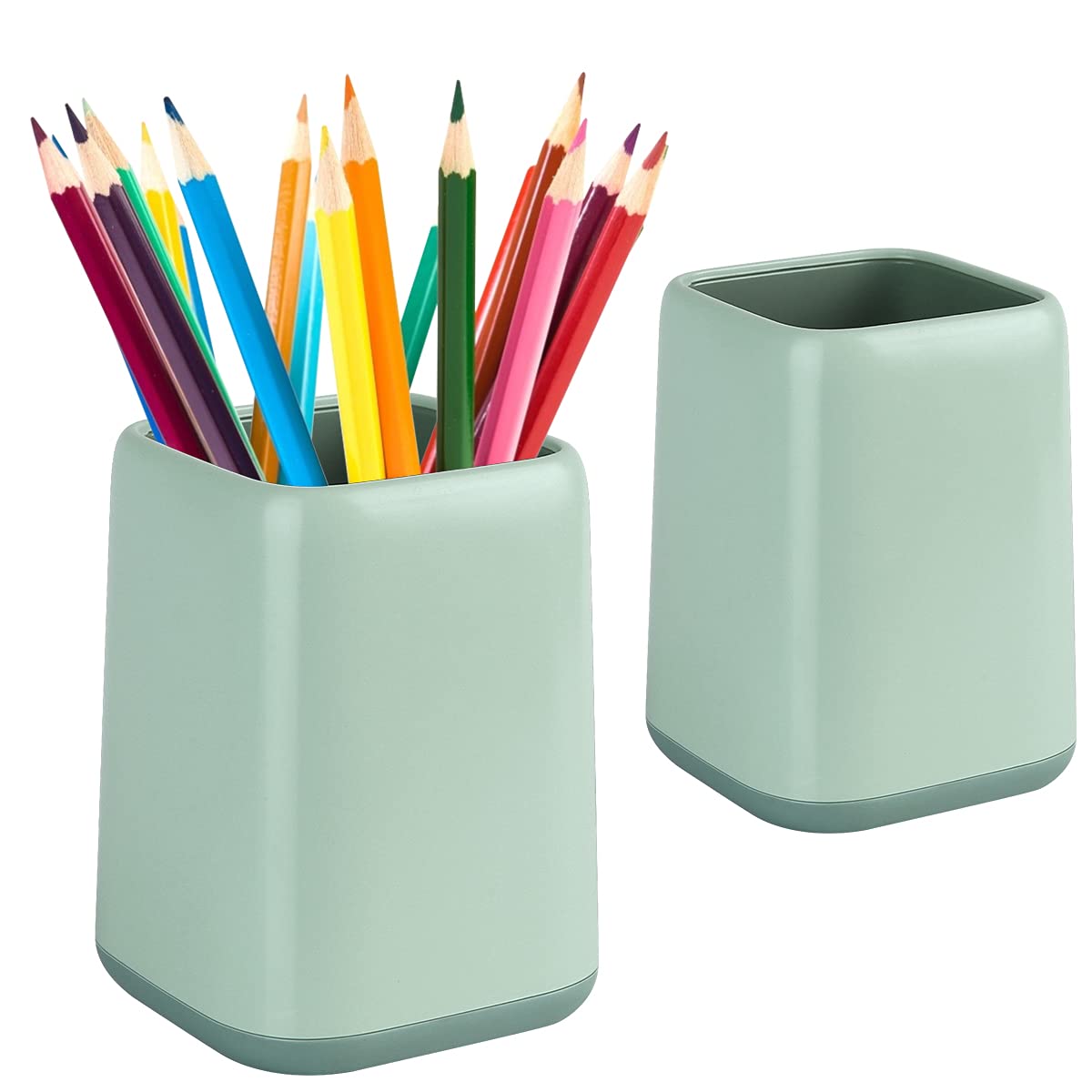 Stylish Light Green Pen & Pencil Holder - Multipurpose Desk Organizer for Kids, Office & Home - Perfect for School Supplies, Makeup Brushes & Stationery Storage - Great Gift for Students, Teachers & Professionals (Home, Office & Classroom Use)