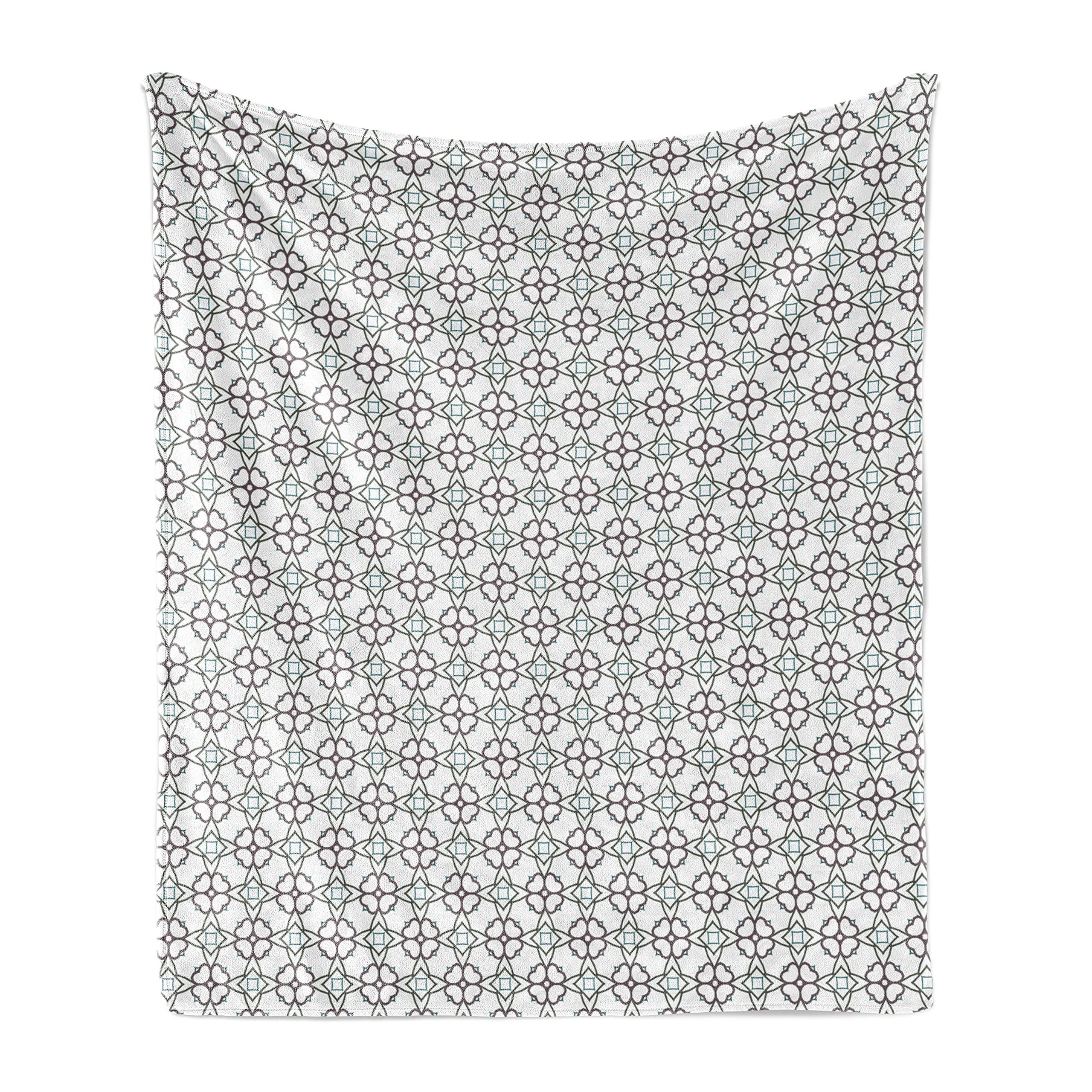 Ambesonne Abstract Throw Blanket - Flannel Fleece Accent Blanket with Autumn Flowers Design, 50