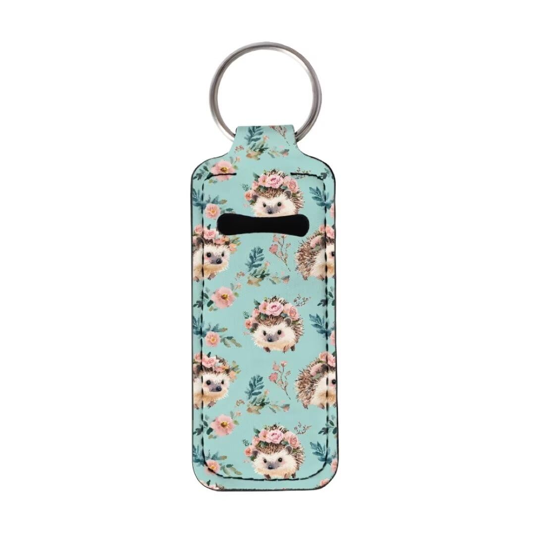 Stylish Print Chapstick Keychain Holder - Lip Balm & Lipstick Holder for Women - Cute and Practical Keychain Accessory - Perfect for Purse, Backpack, or Gym Bag Organization
