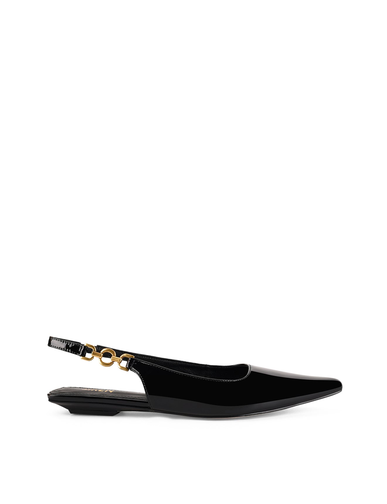 Alana Slingback Flats for Women - Black Patent Leather Pointed Toe Shoes | Comfortable Dress Flats for Work, Office & Special Occasions