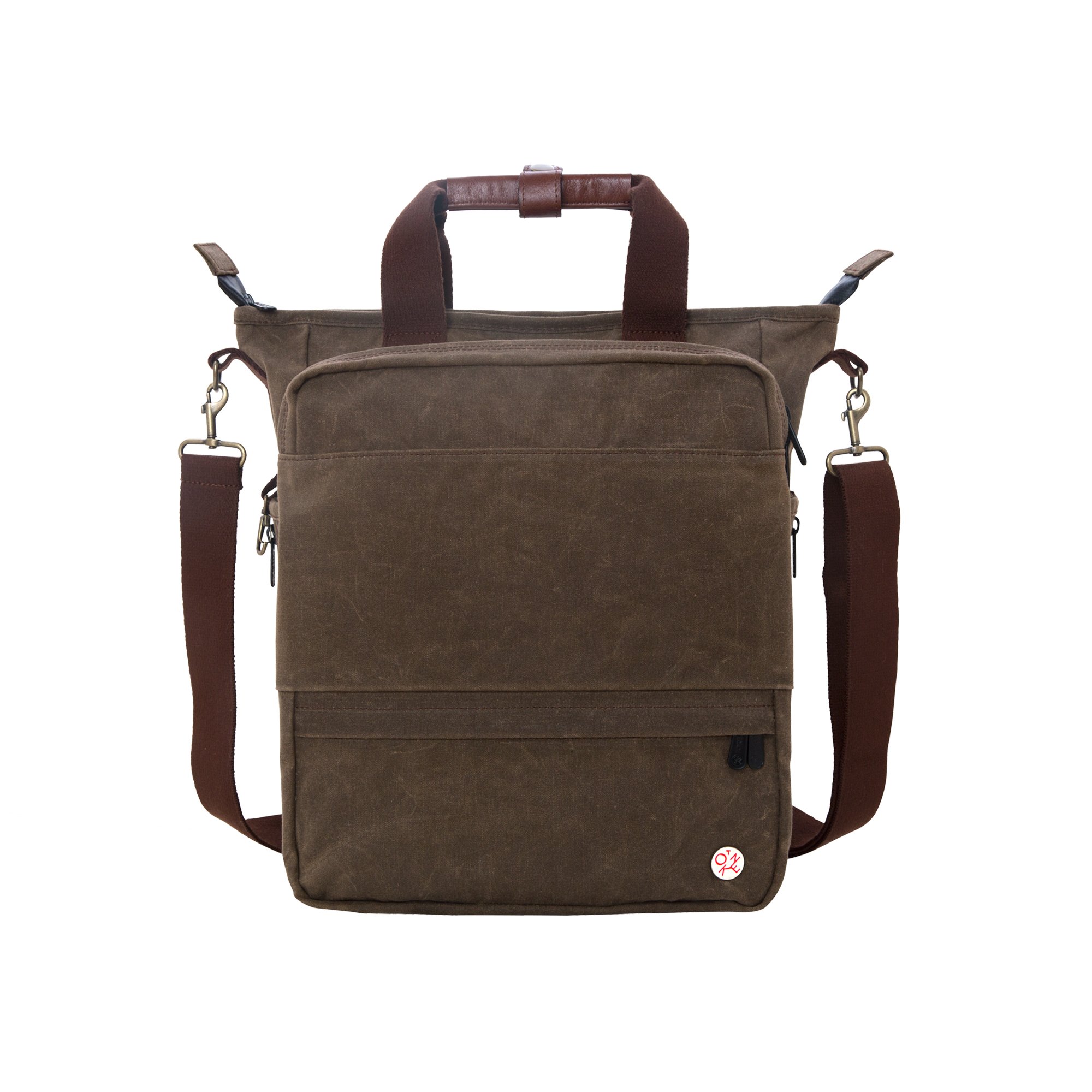 Waxed Fordham Convertible Backpack & Messenger Bag - Dark Brown Leather, One Size Fits All - Perfect for Travel, Work & Everyday Use