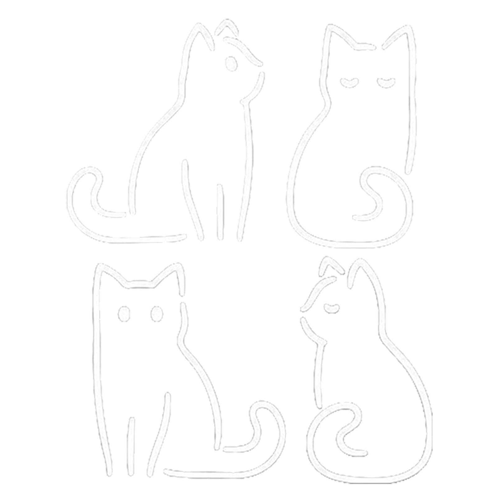 REMEK Cat Sticker Decals for Car Windows - 4 Adorable Cartoon Cat Decals for Trucks & Vehicles - Funny Rear Window Stickers for Pet Lovers (Perfect for Personalizing Your Ride & Showing Cat Love)