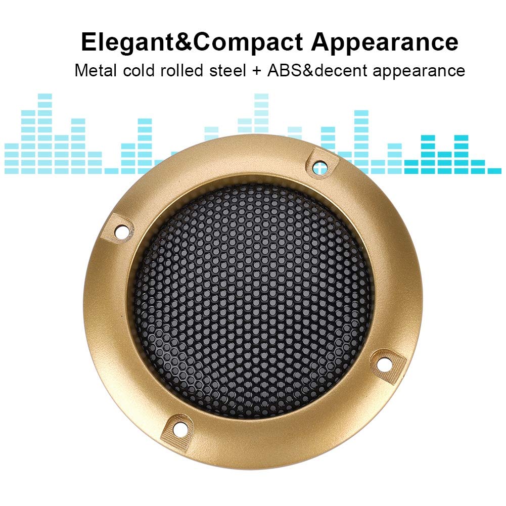 2 Inch Gold Metal Speaker Grills Cover - Decorative Circle Grill for Small, Car, and Home Theater Speakers - Enhance Audio Aesthetics