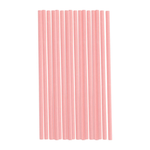 Eco-Friendly Pink Paper Straws 24 Pack - Biodegradable & Disposable Drinking Straws for Parties, Weddings, and Home Use