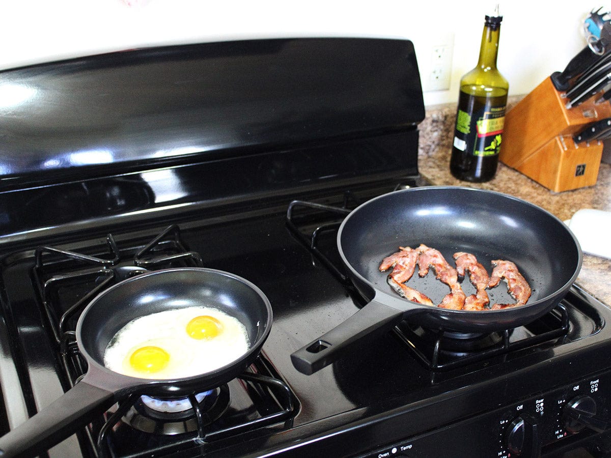 Evaco Non-Stick Ceramic Frying Pan Set - 8 Inch & 12 Inch Skillet for Healthy Cooking | Perfect for Sauteing, Frying & Omelets | Dishwasher Safe & PFOA Free Cookware