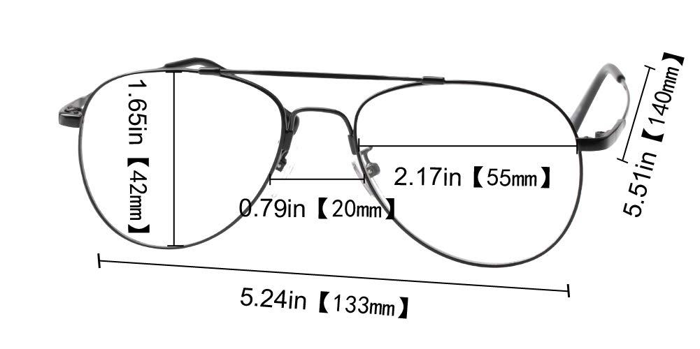 SOOLALA Memory Metal Reading Glasses - Lightweight Square Computer Readers for Men & Women - Perfect for Office Work, Computer Use, and Reading Books
