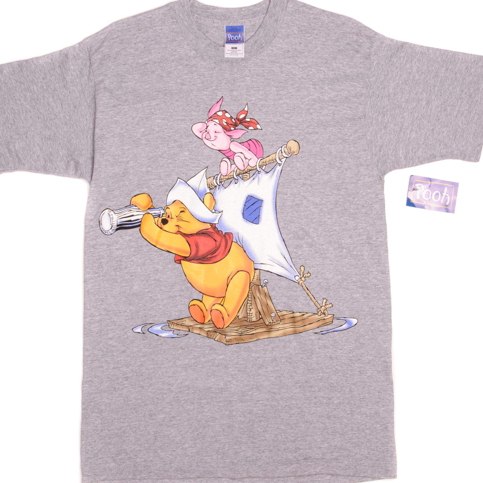 Vintage Disney Winnie The Pooh T-Shirt 90s Retro Cotton Tee Size Large - Made in USA Deadstock - Casual Wear, Gift for Disney Fans, Collectible Apparel