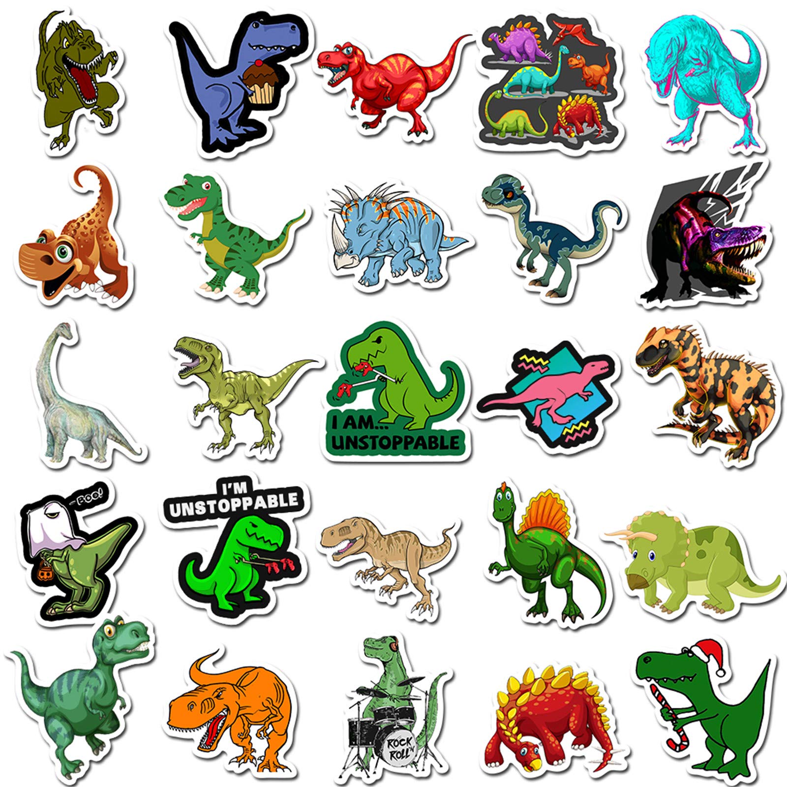 Dinosaur Stickers for Water Bottles & Laptop - Cute VSCO Vinyl Decals, Waterproof Kids Stickers for Girls - Perfect for School Supplies, DIY Crafts & Room Decor