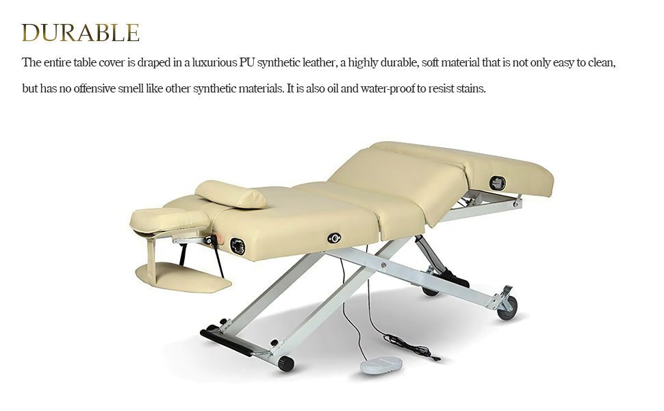 GreenLife Classic One Motor 4-Section Electric Massage Table Bed MT801 - Professional Portable Massage Table for Home & Spa Use, Physical Therapy, Chiropractic Adjustments