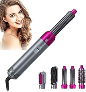 SHOPECOM 3 in 1 Multifunctional Hot Hair Brush with Hair Dryer & Curler - Volumizing Hair Straightener, Rotating Styling Brush, Blow Dry Diffuser for Smooth, Wavy or Curly Hair - Perfect for Home, Salon & Travel Use