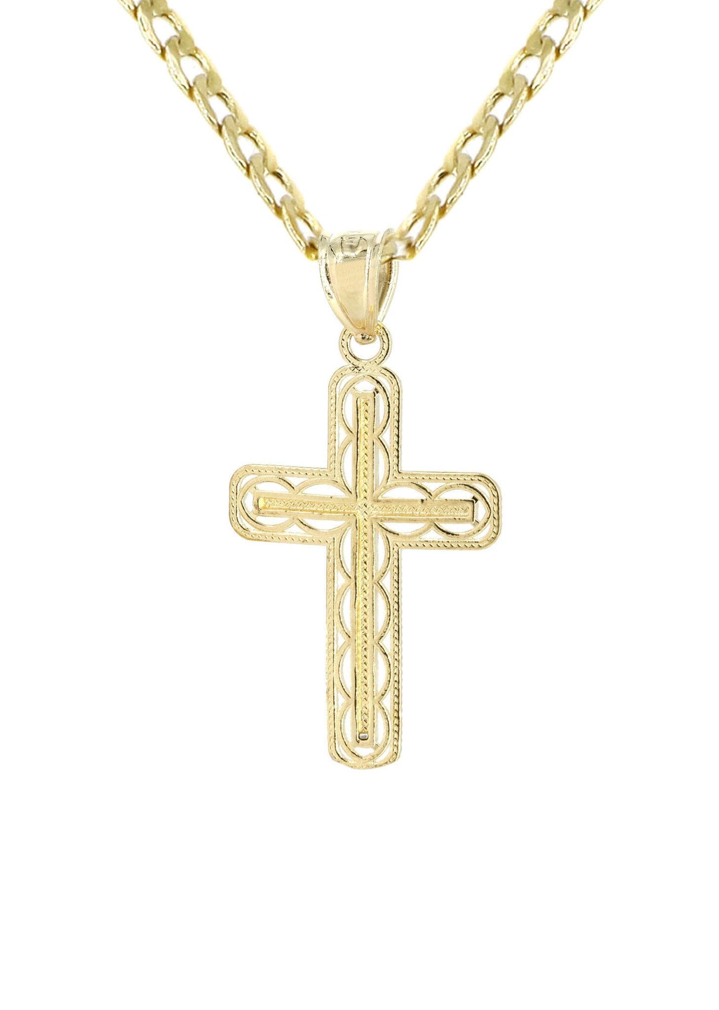 10K Gold Cross Necklace for Men - 5.13 Grams Religious Jewelry Gift for Baptism, Confirmation & Everyday Wear