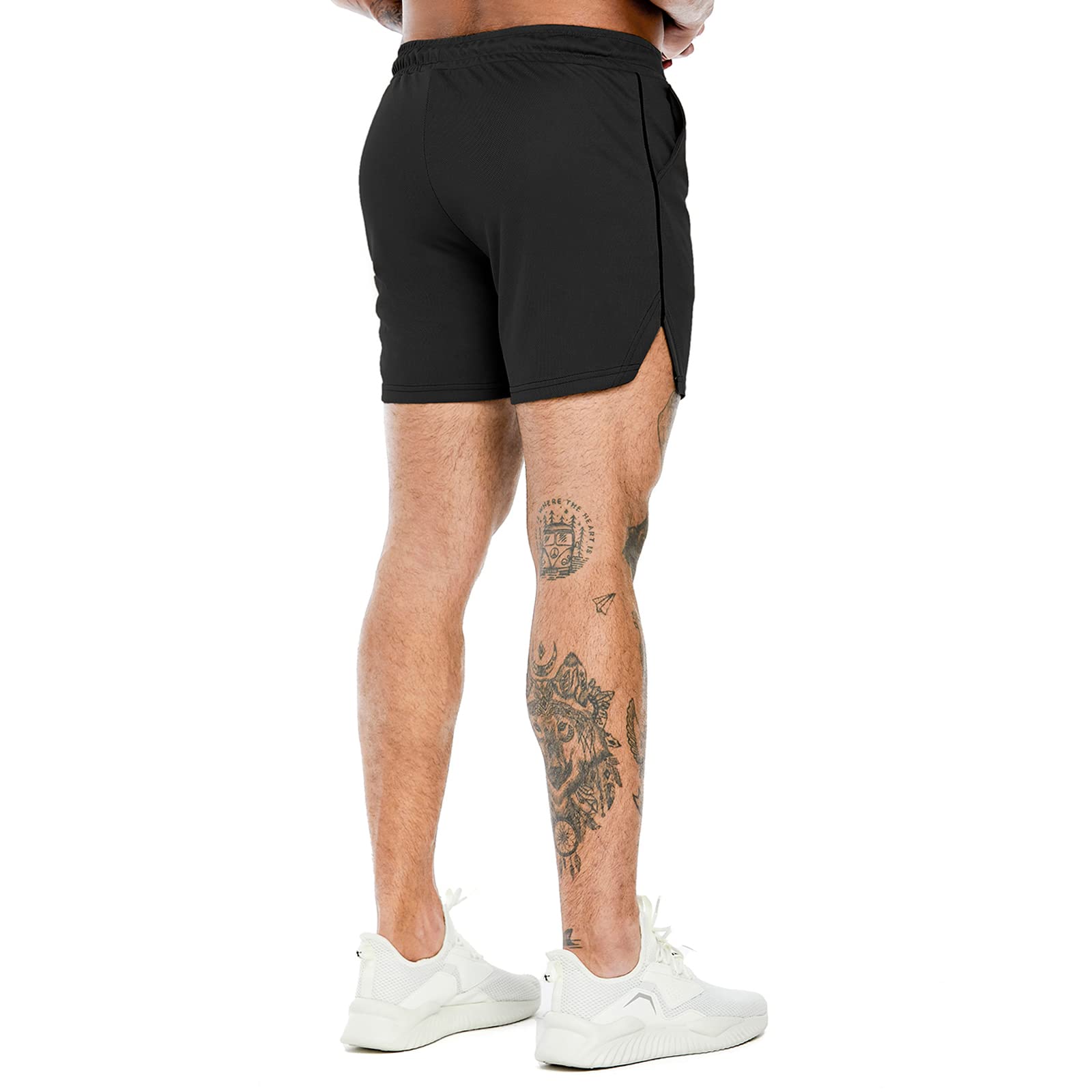 PIDOGYM Men's 5 Inch Running Shorts - Lightweight Breathable Mesh Gym Shorts for Workout, Bodybuilding & Training - Perfect for Jogging, Gym Sessions & Outdoor Sports Activities