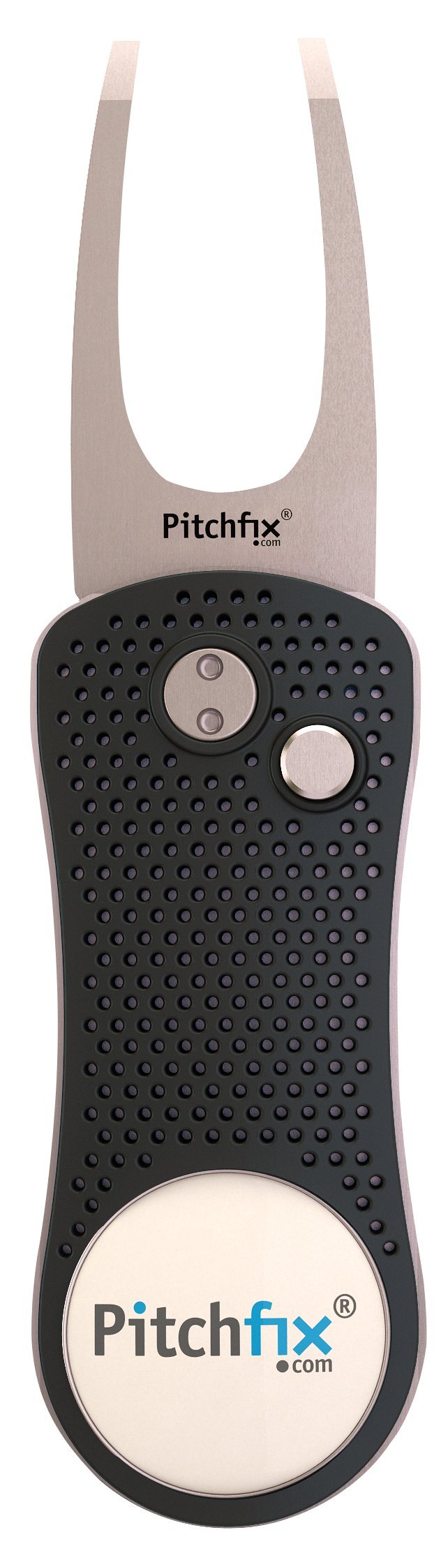 Pitchfix Divot Tool Golf - Premium Gunmetal/Silver Golf Accessory for Repairing Greens | Perfect Gift for Golfers | Use on Golf Course & Practice Greens