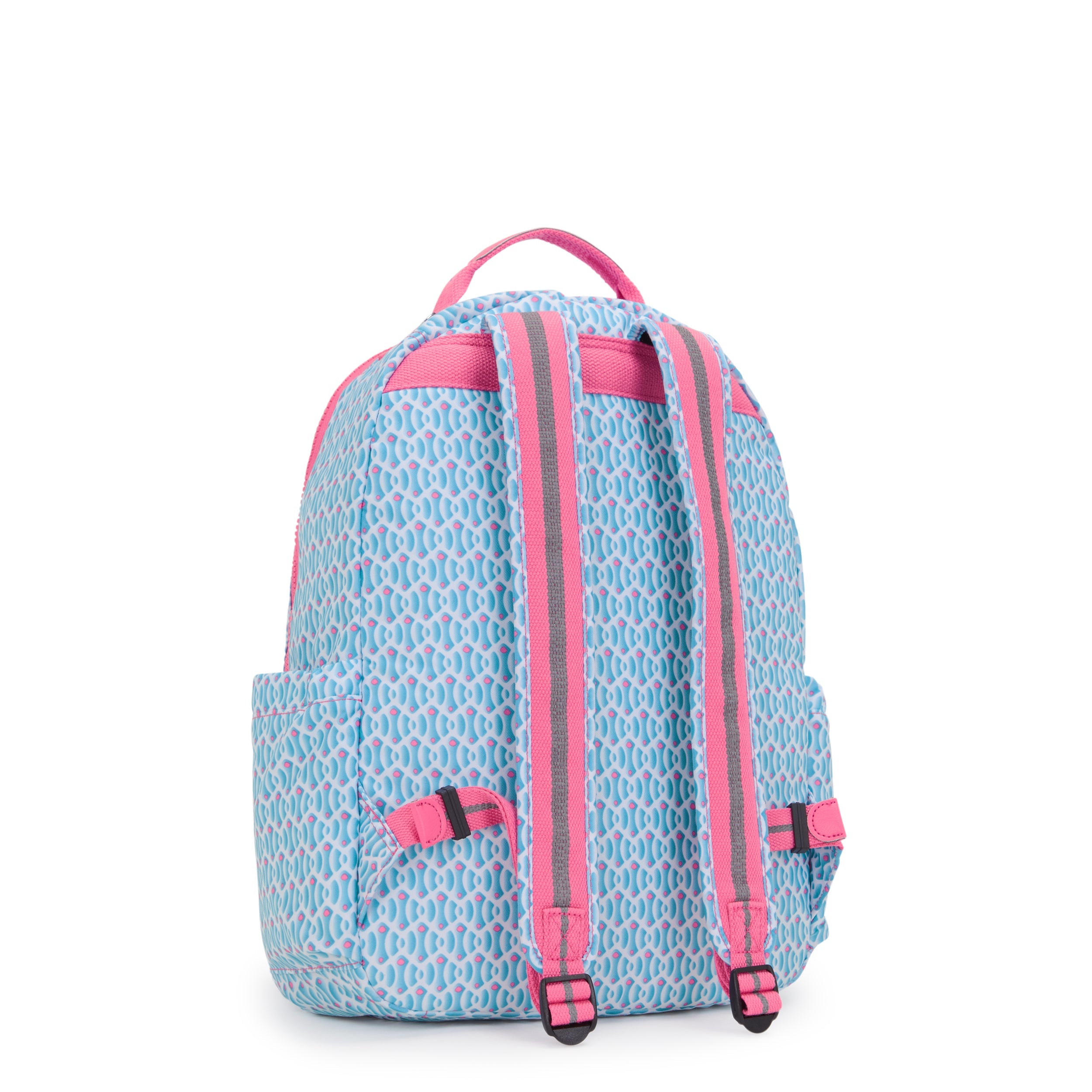 Kipling Seoul Large Printed 15 Inch Laptop Backpack - Stylish & Durable Travel Backpack for Women & Men, Perfect for Work, School & Commuting | Dreamy Geo C Design