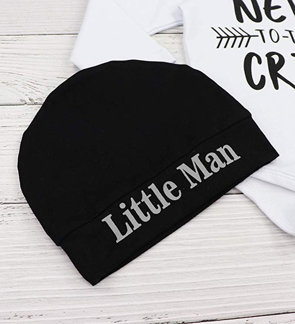 **Adorable Baby Boy Clothes Set – Letter Print Romper, Long Pants & Hat – 3-Piece Outfit for Newborns 0-18 Months (White, 12-18M) – Perfect for Daily Wear, Photoshoots & Special Occasions**