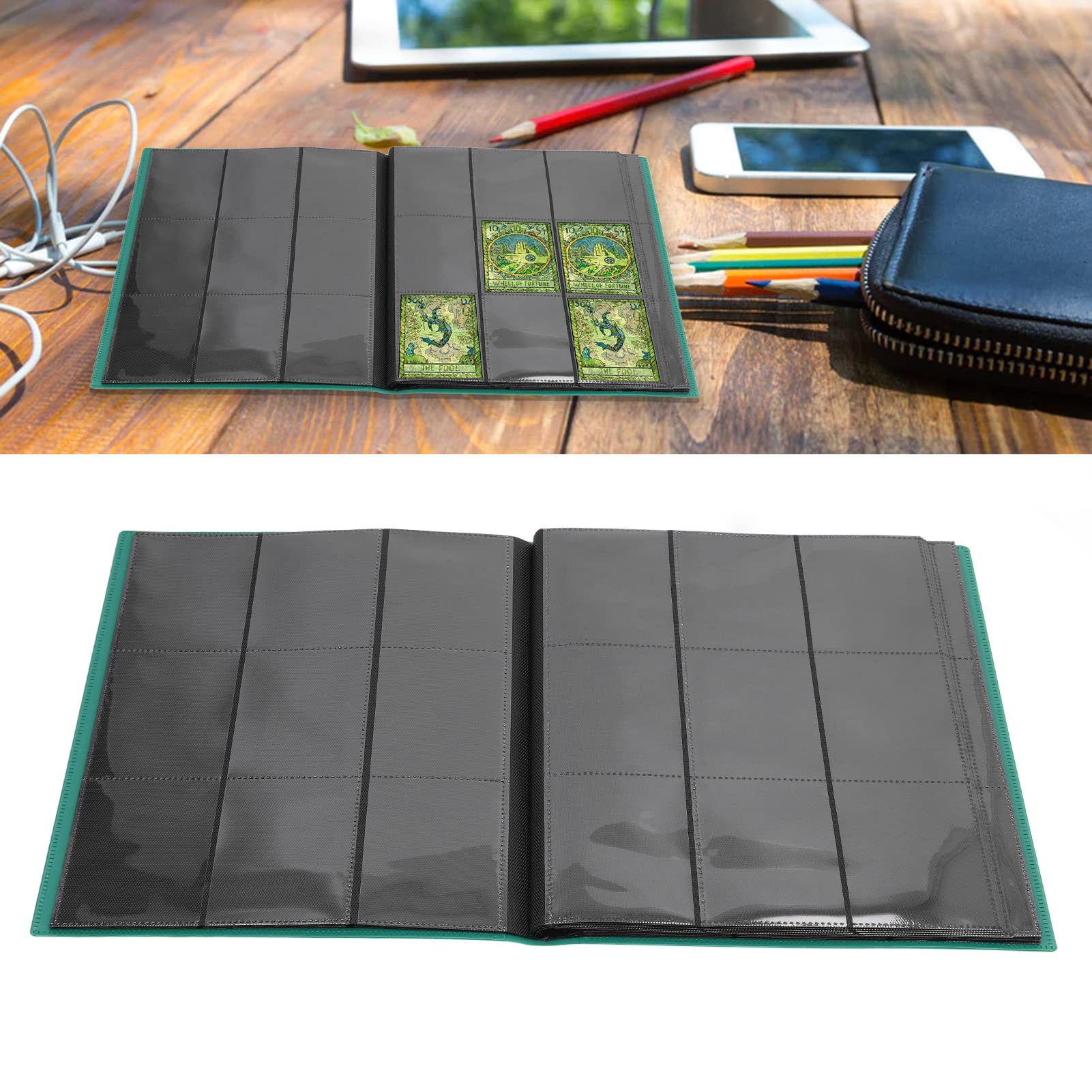 Premium 20-Page 9-Pocket Trading Card Binder - Large Capacity Card Album Folder for Game Cards, Sports Cards & Photo Storage | Durable Multi-Purpose Card Protector (Green) | Perfect for Collectors, TCG Games & Memorabilia Organization