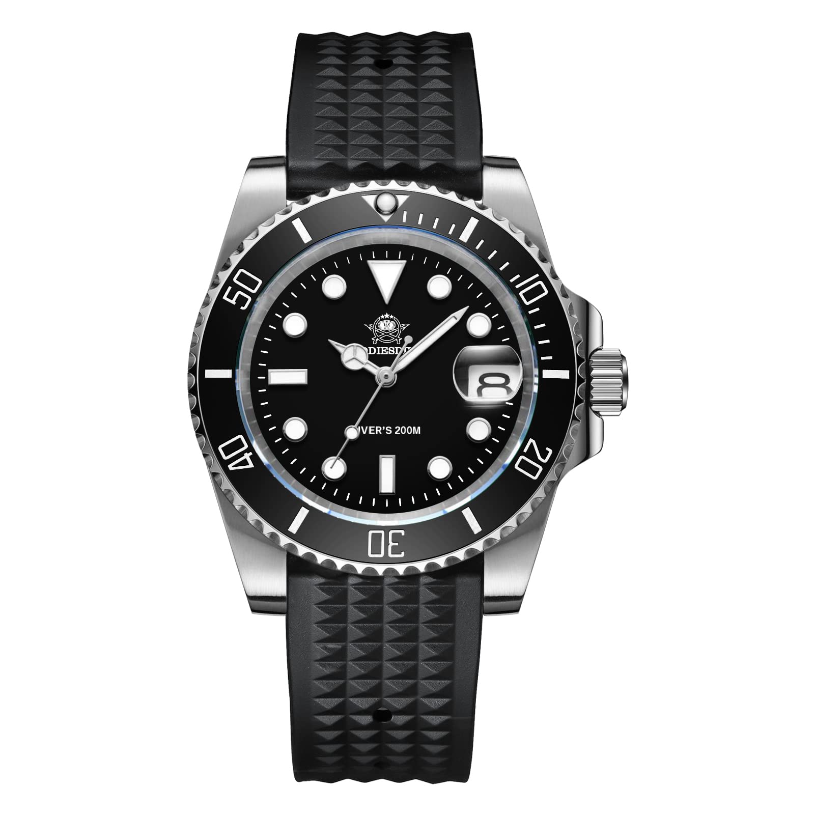 ADDIESDIVE 41mm Men's Diver Watch - 200M Waterproof Stainless Steel Quartz Wristwatch for Swimming, Snorkeling & Outdoor Activities