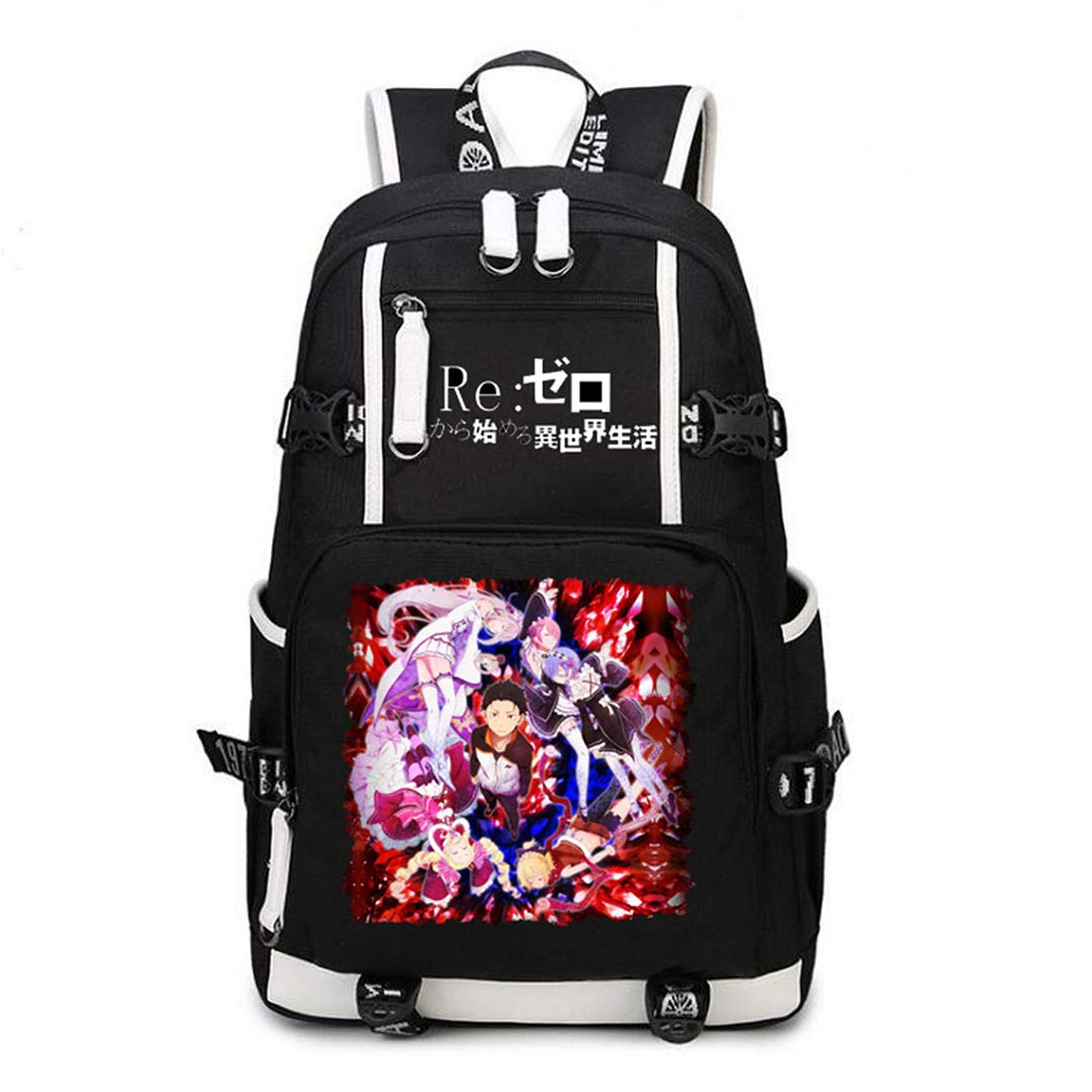 Re:Zero Anime Backpack - Stylish Daypack for School, College & Travel | Lightweight Bookbag with Adjustable Straps | Perfect for Students, Cosplay & Anime Fans