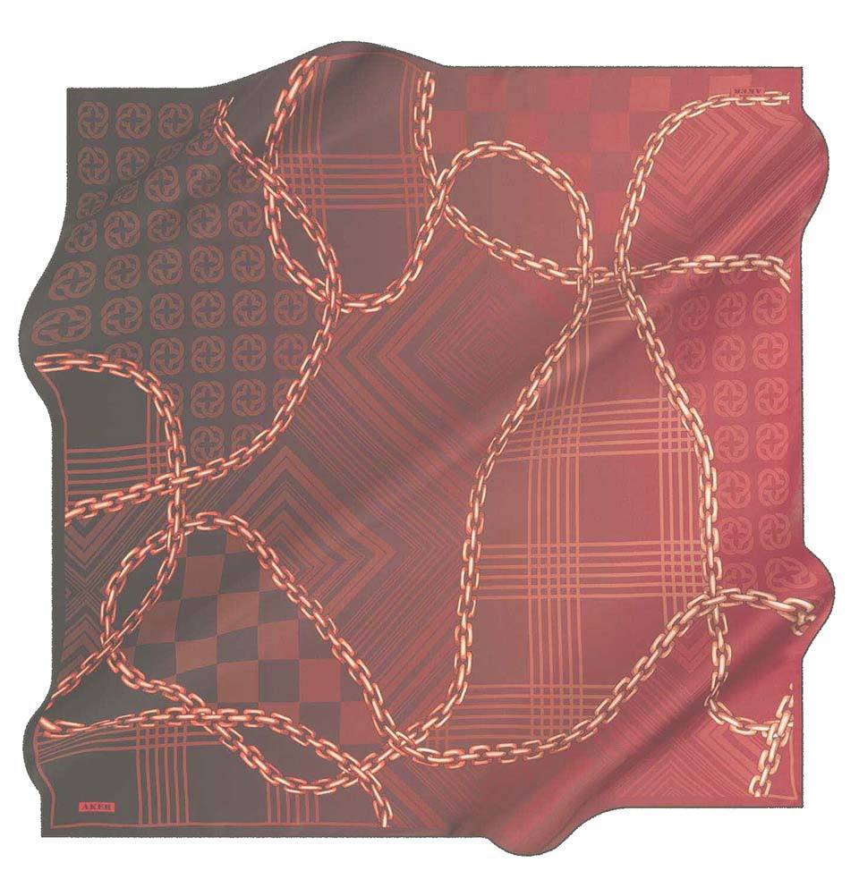 Aker 100% Silk Cotton Blend Patterned Square Scarf #8117 412 - Elegant Fashion Accessory for Women, Perfect for Office, Party & Everyday Wear