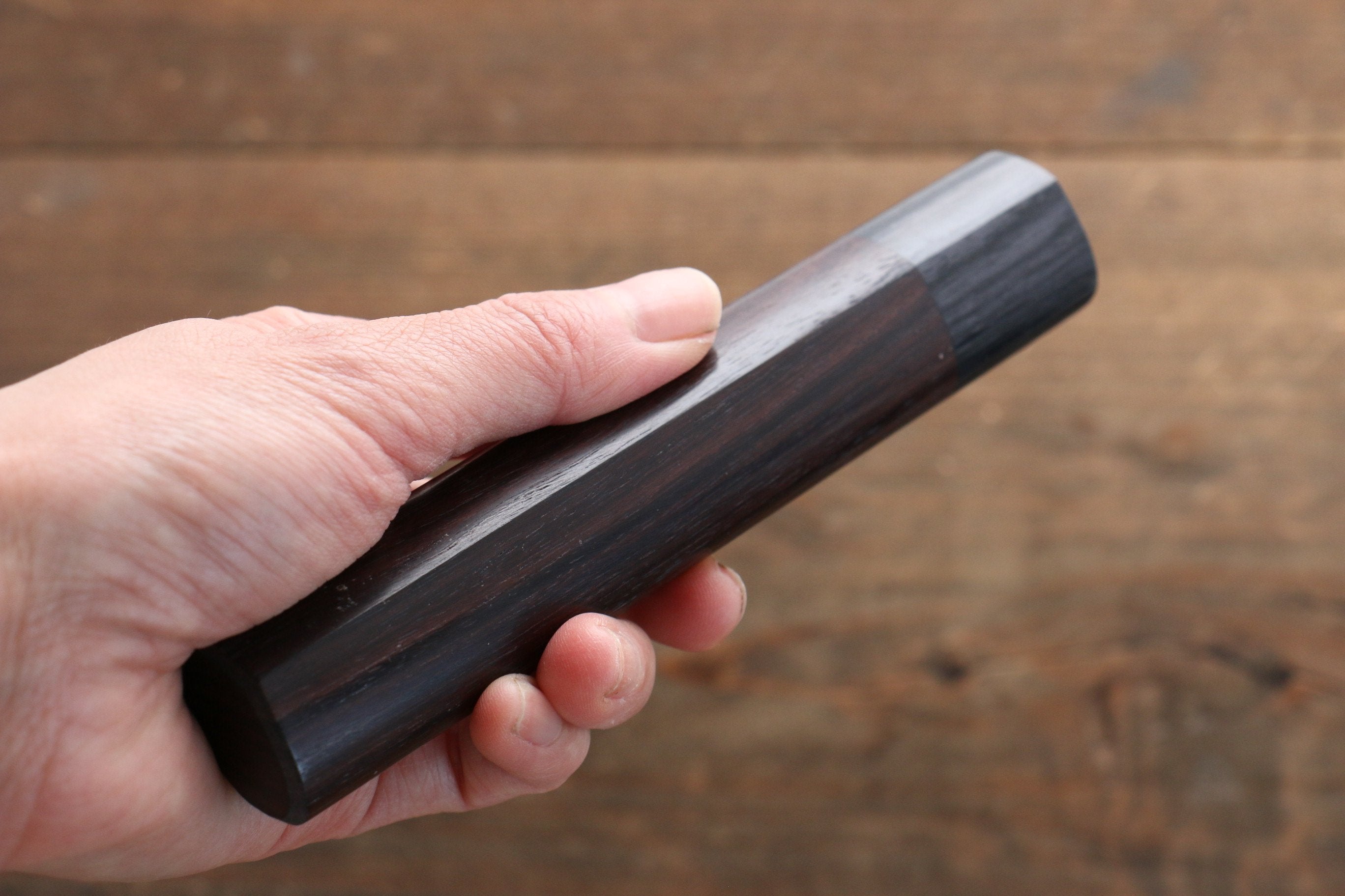 Premium D-Shaped Ebony Wood Knife Handle for 210mm Gyuto Chef Knife - Ergonomic Grip for Professional Cooking & Kitchen Precision Cutting
