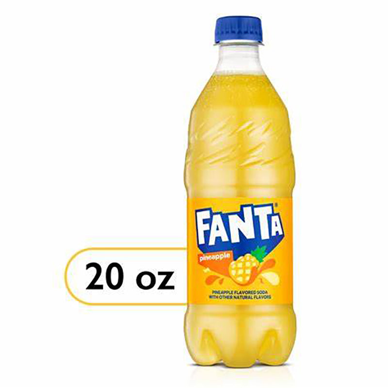 Refreshing Fanta Pineapple Soda - 20oz Plastic Bottle (Pack of 12) | Tropical Flavor Soft Drink for Parties, BBQs & Summer Refreshment