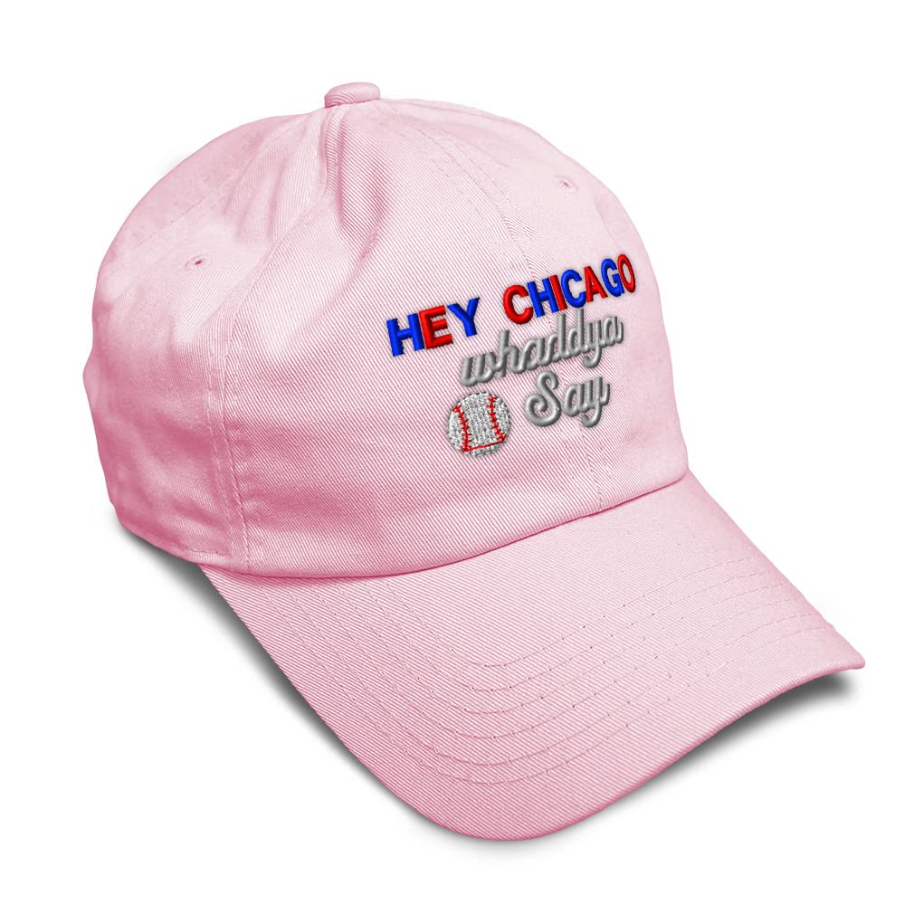 Speedy Pros Soft Baseball Cap - Hey Chicago Whaddya Say Twill Cotton Dad Hat for Men & Women | Casual Wear, Outdoor Sports, Fashion Accessory