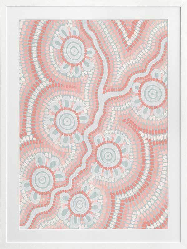 Blush Pink Framed River Art Print - Elegant Wall Decor for Living Room, Bedroom & Office