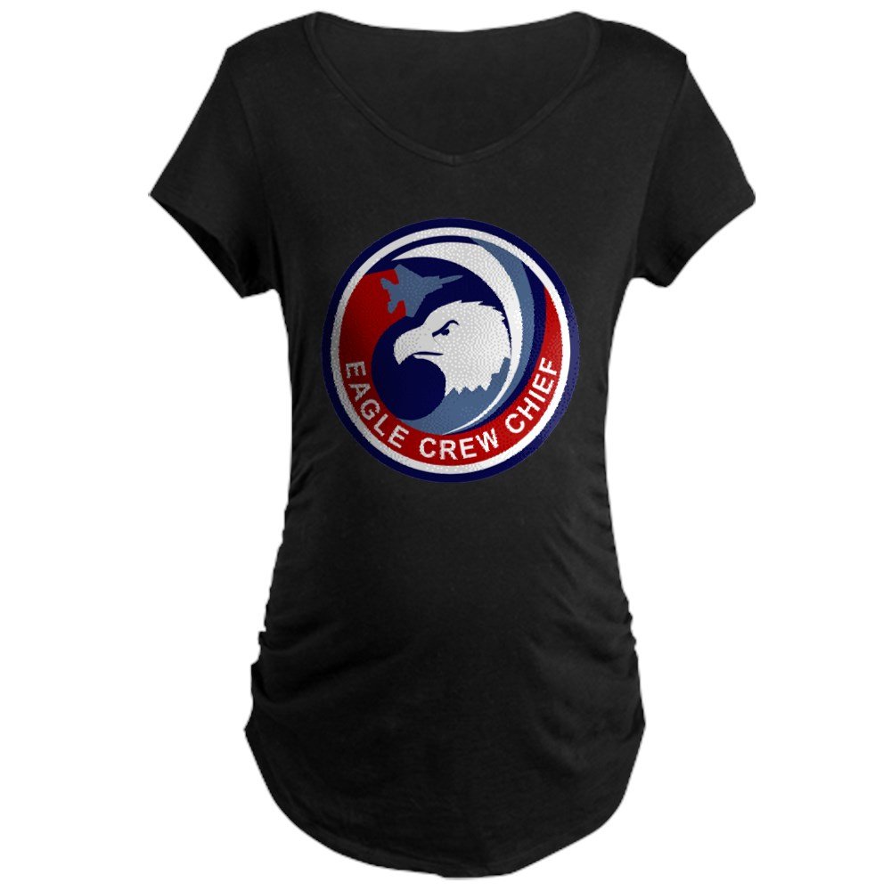 F-15 Eagle Crew Chief Maternity T-Shirt - Dark Pregnancy Tee for Military Moms | Comfortable Cotton Shirt for Air Force Wives & Expecting Mothers
