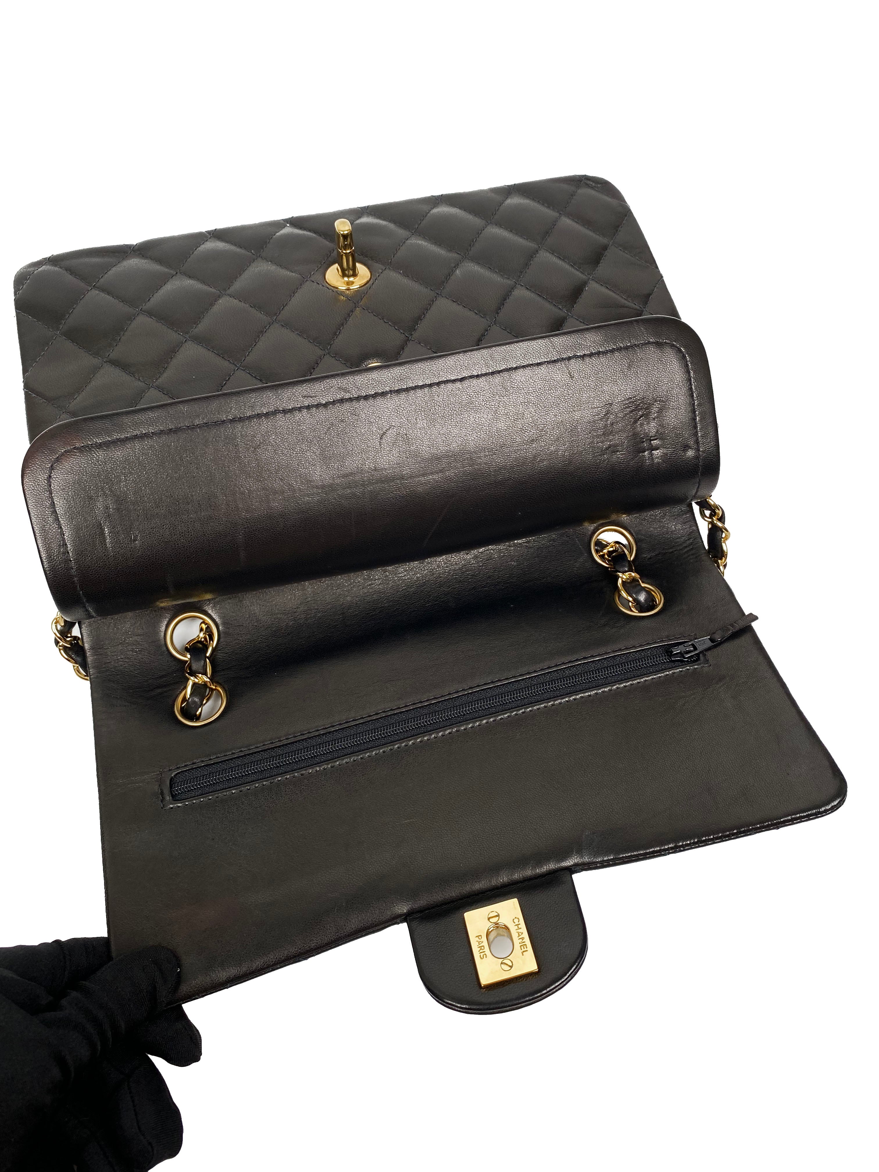Chanel Medium Black Lambskin Classic Flap Bag - Luxury Designer Handbag for Women | Perfect for Evening Events, Date Nights & Special Occasions
