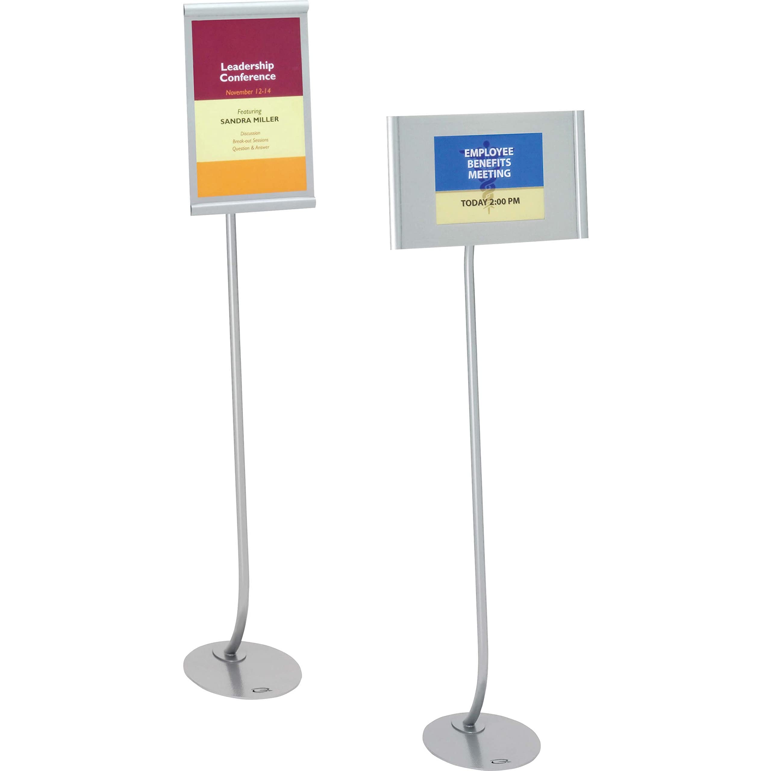 Quartet Designer Sign Stand - 11 x 17 Inches Silver Aluminum Frame (7922) - Perfect for Trade Shows, Retail Displays & Office Signage