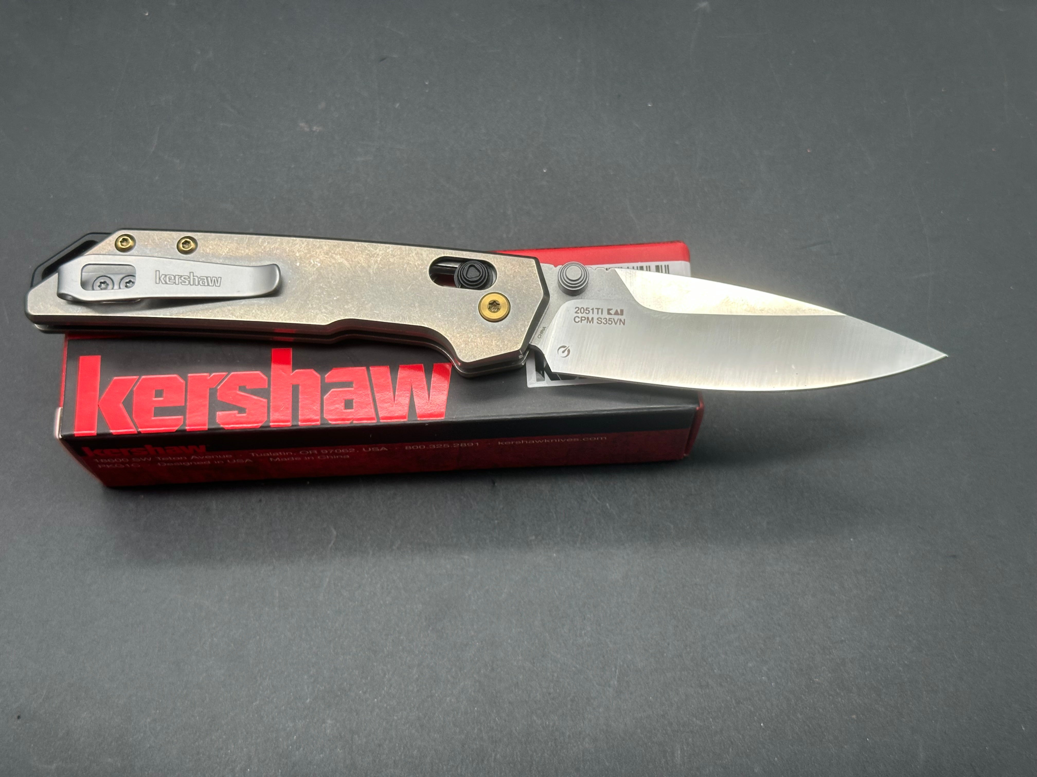 Kershaw MINI IRIDIUM Titanium Pocket Knife - Compact EDC Folding Knife for Outdoor, Camping & Everyday Carry