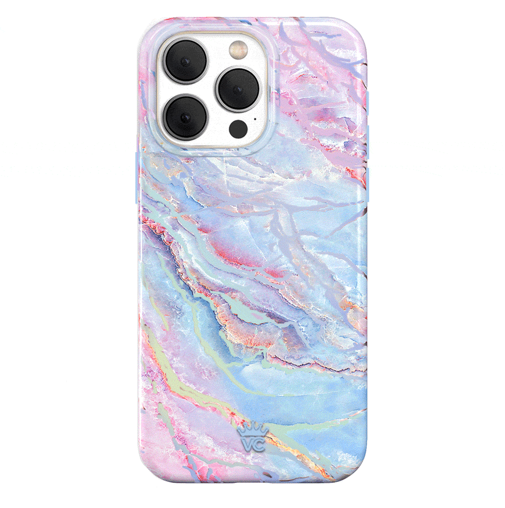 Holo Moonstone Marble iPhone Case - Protective & Stylish Phone Cover for iPhone 13/14/15 Pro Max - Perfect for Everyday Use, Travel & Gift Giving