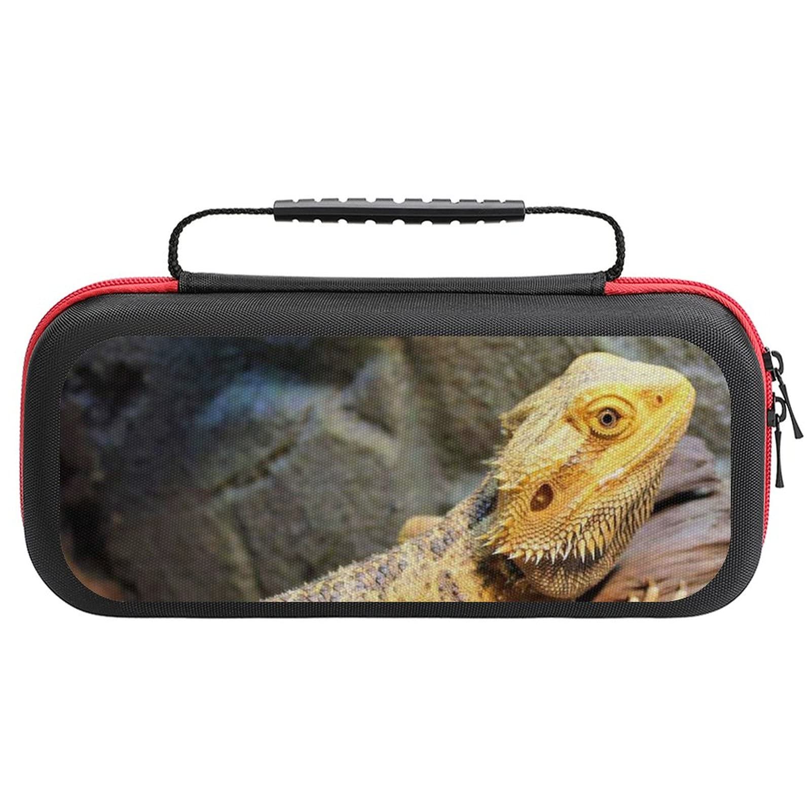 FunnyStar Bearded Dragon Lizard Carrier Case - Protective Travel Bag for Small Reptiles & Nintendo Switch Accessories - Perfect for Vet Visits, Travel, and Gaming Storage