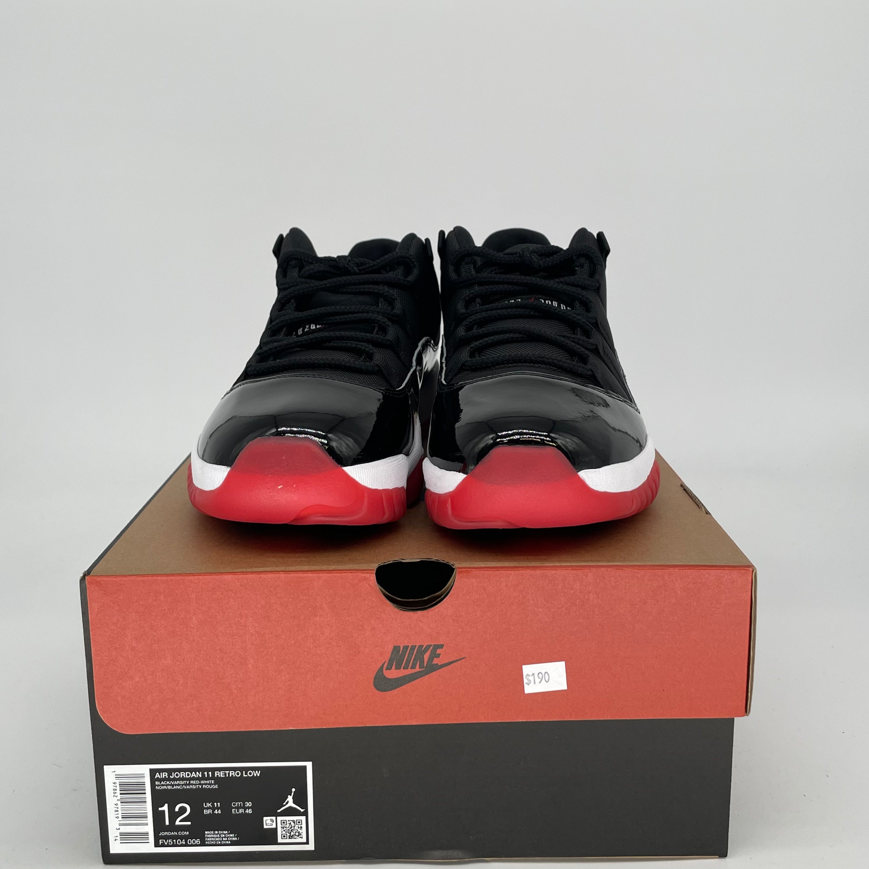 Original Air Jordan 11 Low Bred Men's Basketball Shoes - Size 12 (FV5104-006) | Retro Sneakers for Casual Wear, Street Style & Sneaker Collectors