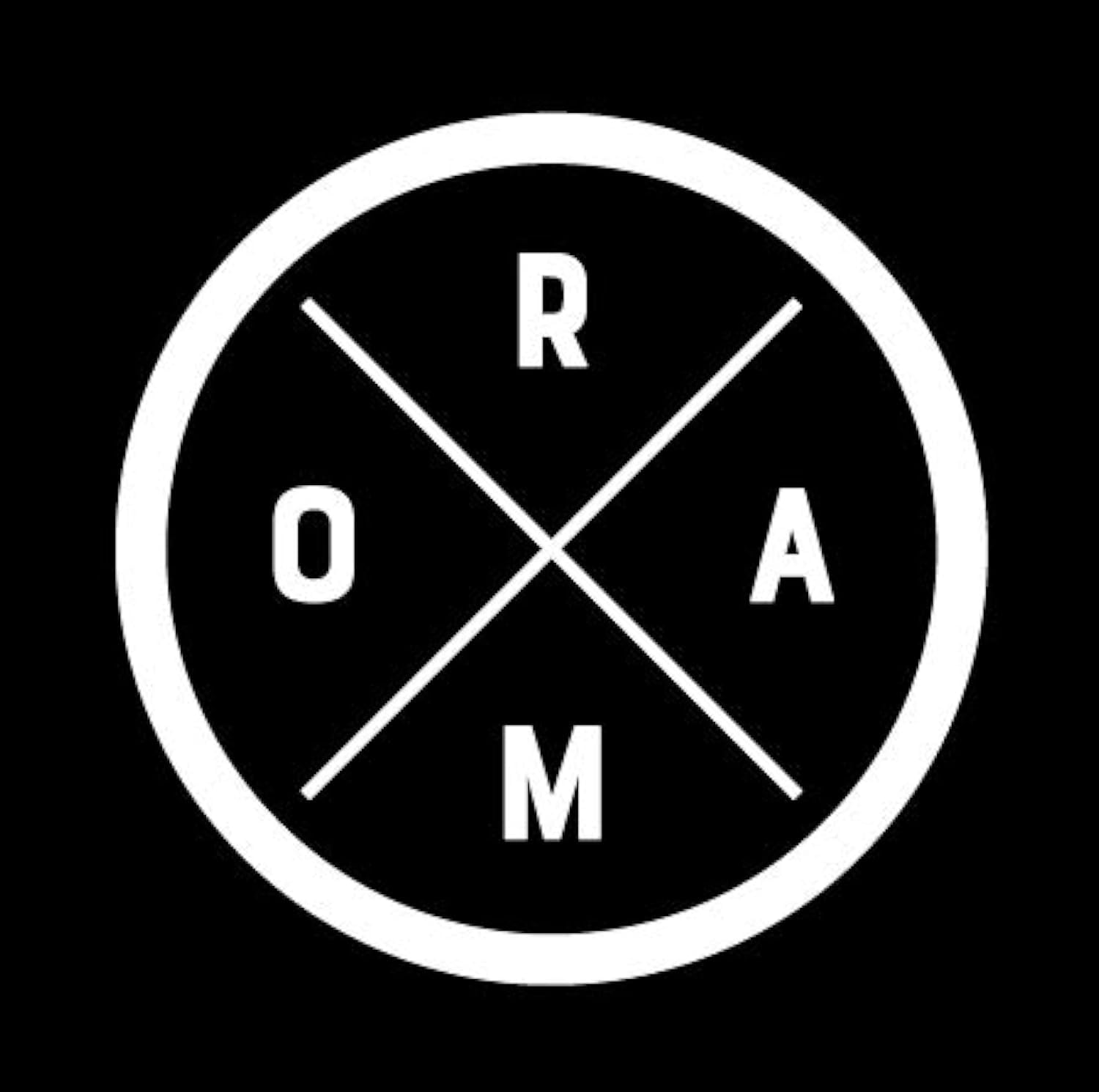 Roam Compass Circle Crossing NOK Vinyl Decal Sticker - 5.5 x 5.5 Inch White - Waterproof & Durable for Cars, Trucks, Vans, Walls, Laptops - Perfect for Outdoor Adventures & Travel Enthusiasts
