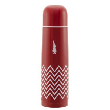 Bialetti Thermic Bottle Pop 0.5L Stainless Steel Vacuum Flask - Red & White Insulated Water Bottle for Camping, Hiking, Travel & Outdoor Activities (0.5L Capacity, Leakproof)