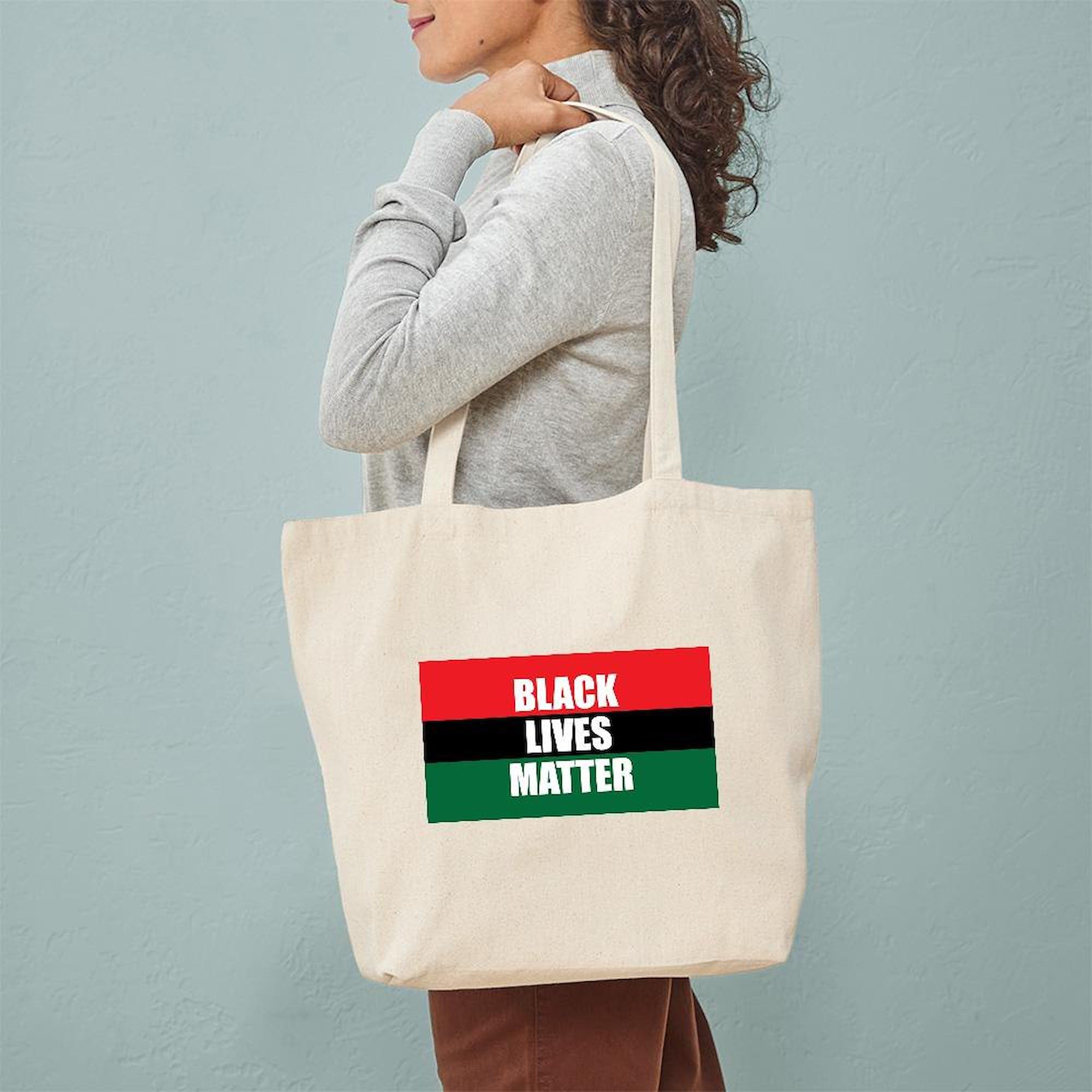 Black Lives Matter Tote Bag - Eco-Friendly Natural Canvas Reusable Shopping Bag for Groceries, Beach & Everyday Use