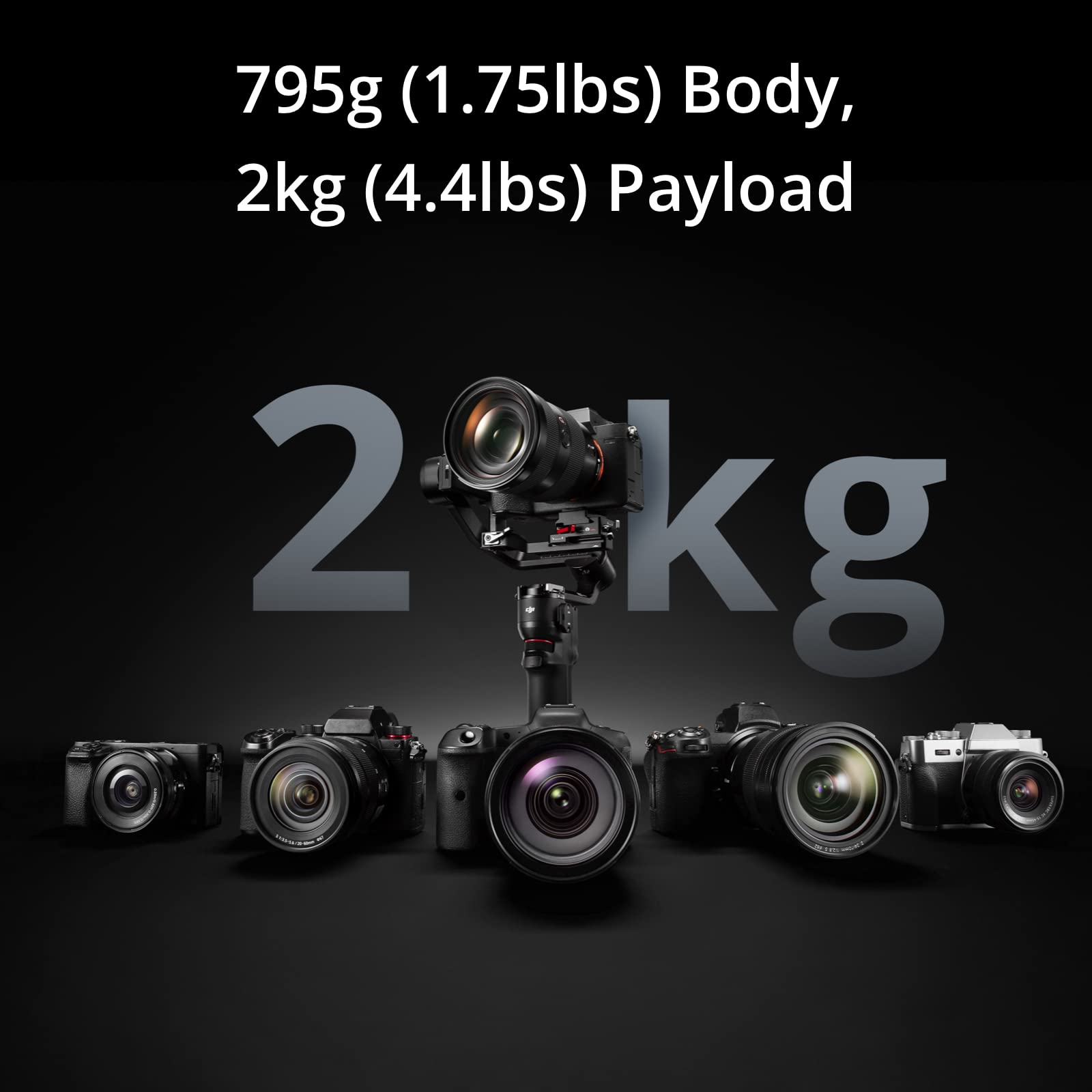 DJI RS 3 Mini 3-Axis Gimbal Stabilizer for Canon Sony Panasonic Nikon Fujifilm Cameras - 2kg (4.4lbs) Payload, Bluetooth Control, Vertical Shooting | Perfect for Vlogging, Travel & Action Videography