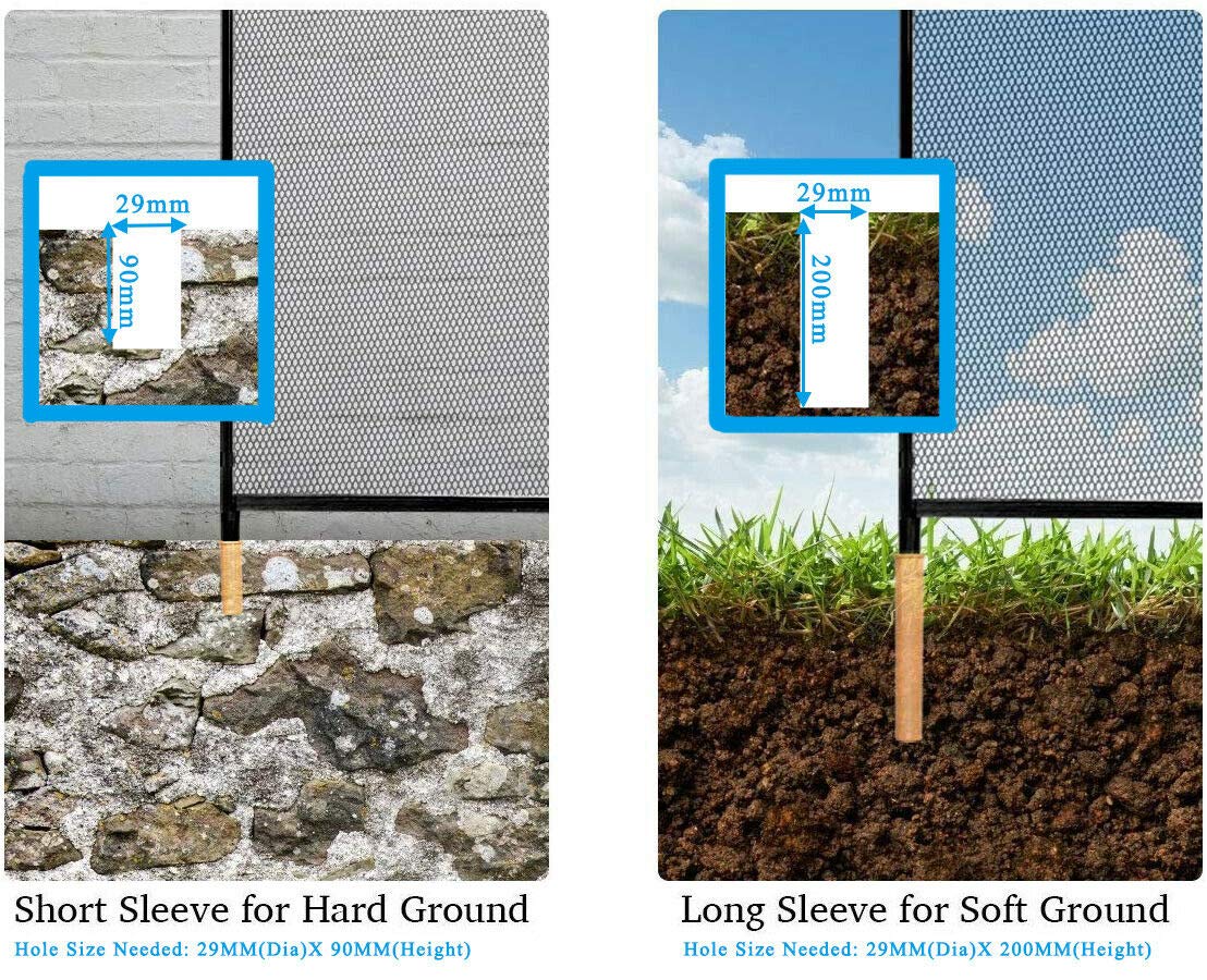 Giantex 4ft x 12ft In-Ground Pool Safety Fence Kit - Removable Mesh Barrier with 2 Size Sleeves for Kids & Pets - Durable Swimming Pool Fence for Backyard, Garden, and Outdoor Safety Protection