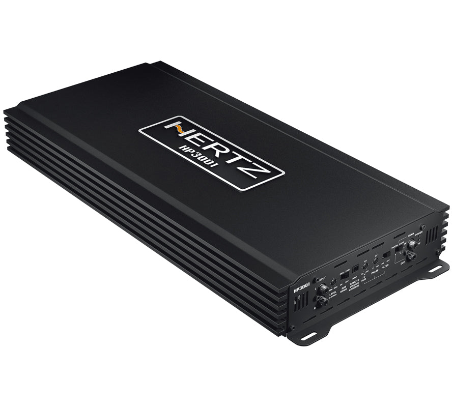 Hertz HP 3001 SPL Show D Class Mono Car Amplifier with Built-in Crossover - High Power Bass Boost for Car Audio Systems & Competition Sound Setups