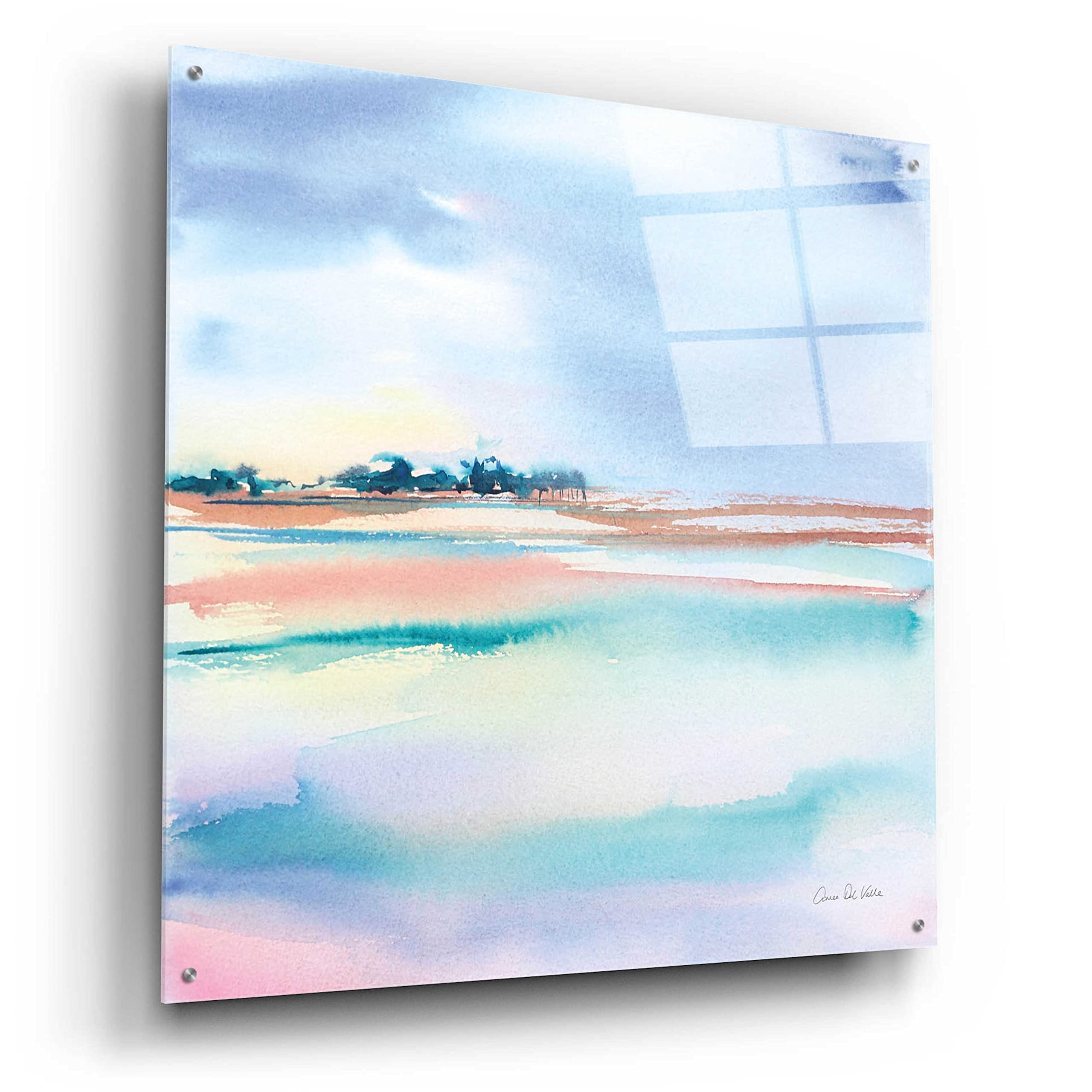 Epic 'Water And Sand' Acrylic Glass Wall Art by Alan Majchrowicz - 36x36 Inches Modern Abstract Painting for Living Room, Bedroom & Office Decor
