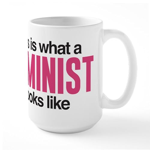 White - Feminist Large Mug