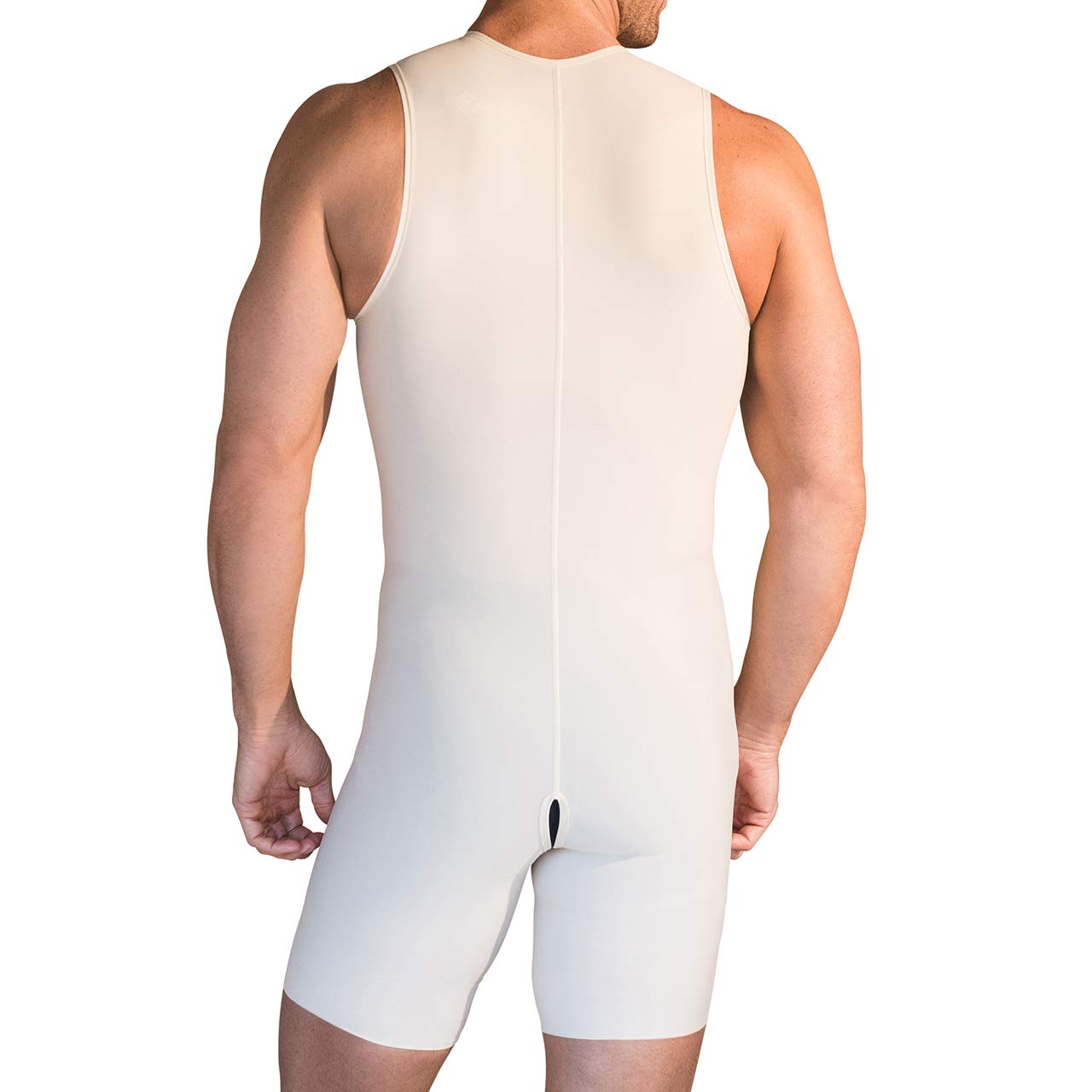 Marena Men's 1st Stage Compression Bodysuit - Post-Surgery Recovery Garment for Liposuction & Tummy Tuck - Medical Grade Shapewear for Men