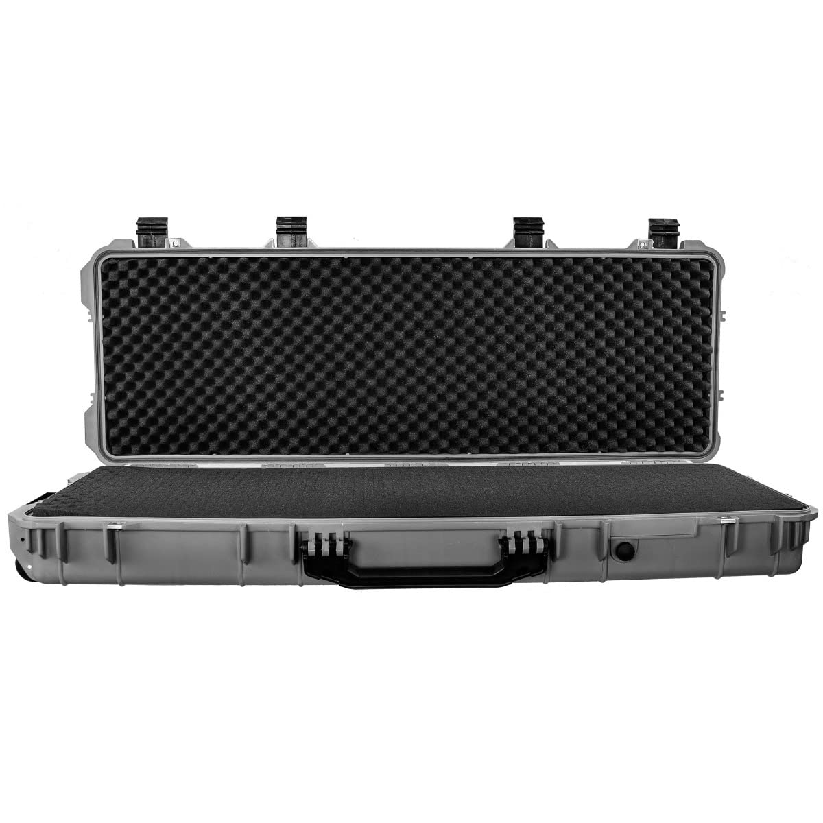 Eylar Don't Tread On Me Hard Rifle Case - 53 Inch Waterproof & Shockproof Gun Case with Protective Foam (Gray) - Perfect for Hunting, Shooting Range & Firearm Storage