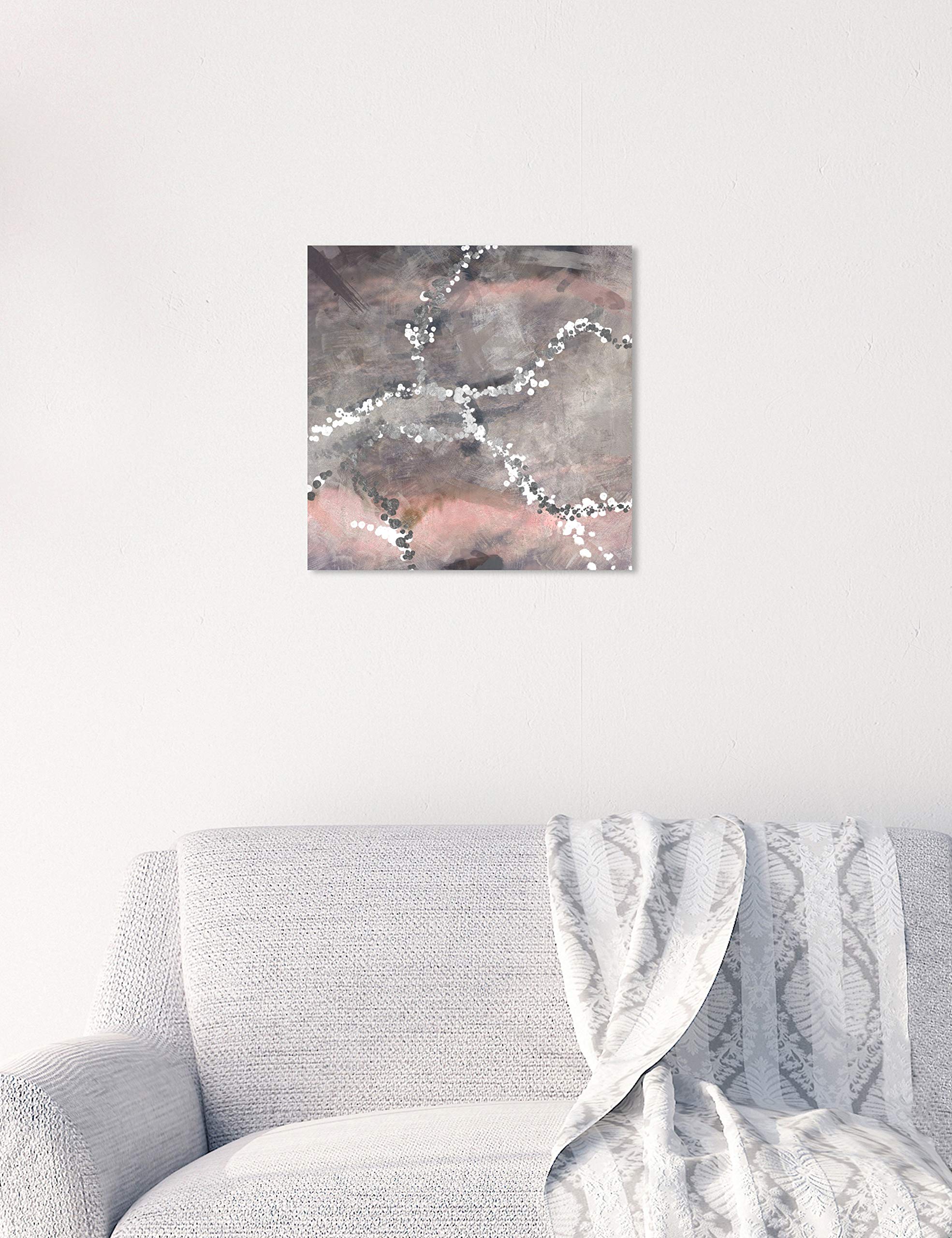 Burnt Sky Abstract Wall Art Canvas Print - 12x12 Inch Brown & White Modern Home Decor - Perfect for Living Room, Bedroom & Office