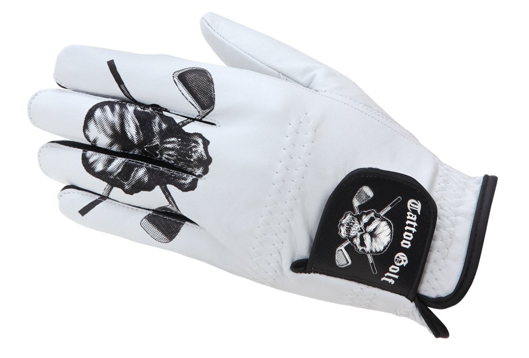 Premium Men's Golf Gloves for Tattoo Golf - Breathable White Leather Gloves for Enhanced Grip & Comfort - Perfect for Driving Range, Course Play & Professional Tournaments