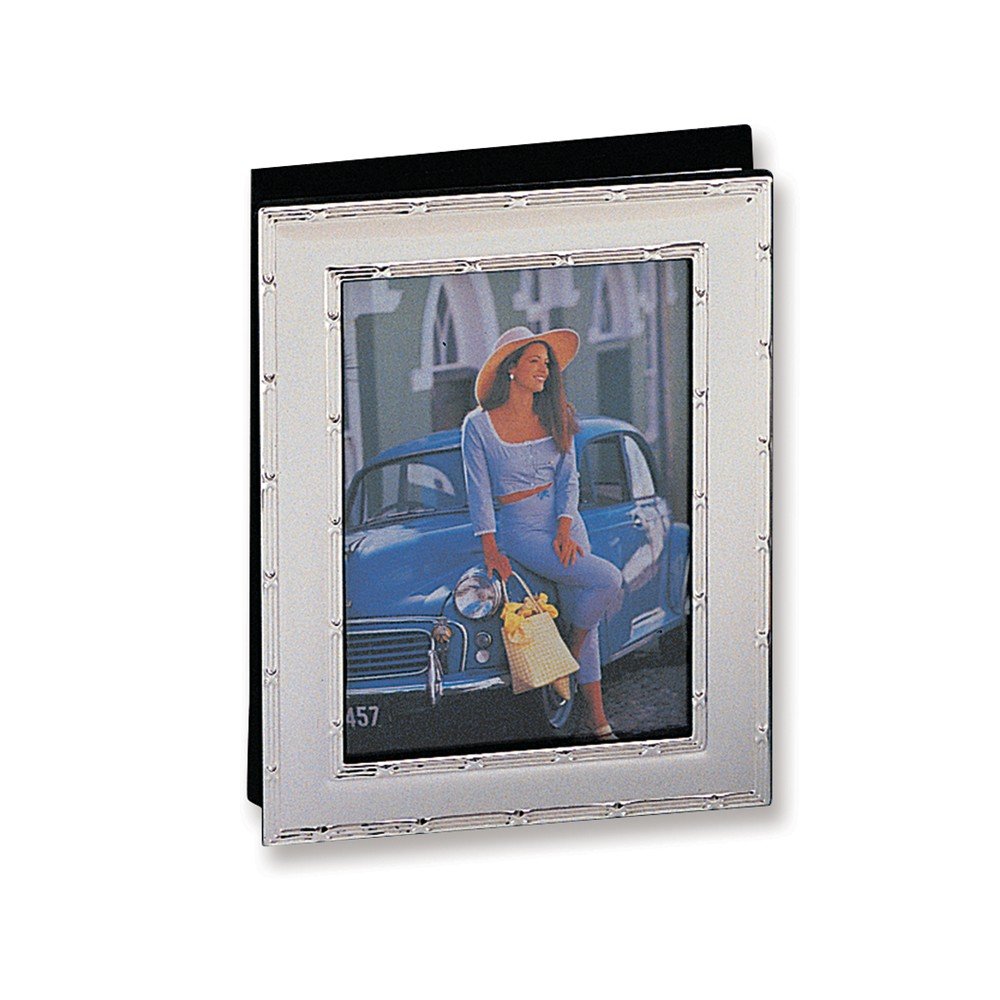 36-5X7 Photo Album with Solid Silver-Plated Reed and Ribbon - Perfect for Wedding, Baby, and Family Memory Scrapbooking